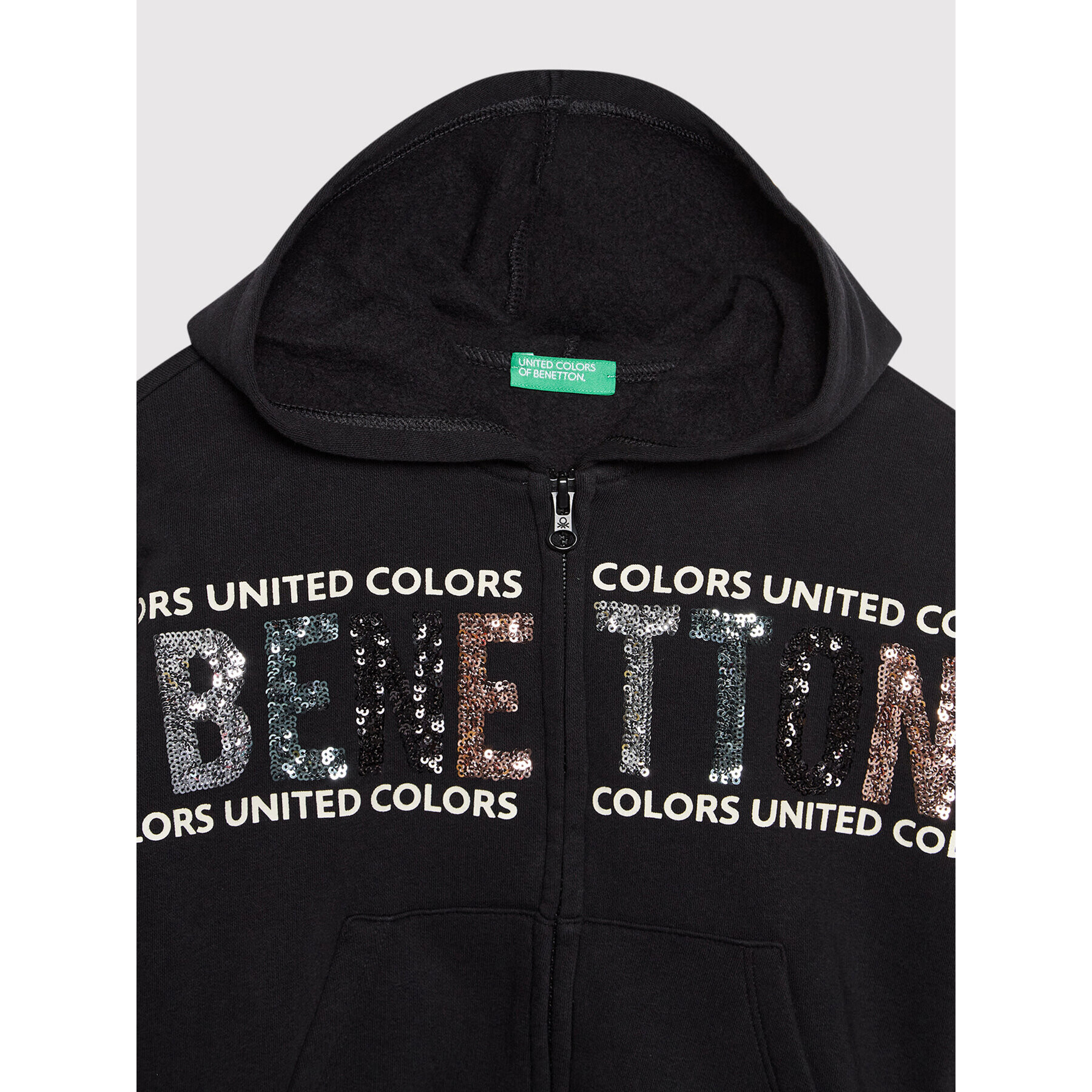 United Colors Of Benetton Mikina 39M2C5996 Černá Regular Fit - Pepit.cz