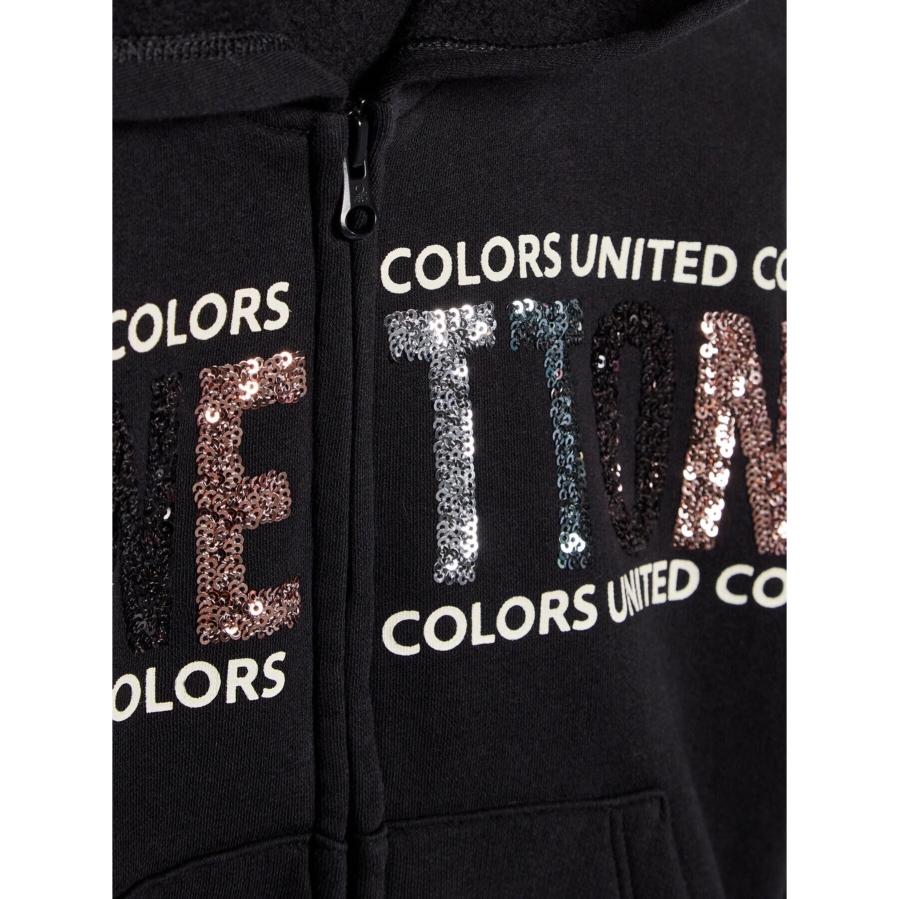 United Colors Of Benetton Mikina 39M2C5996 Černá Regular Fit - Pepit.cz