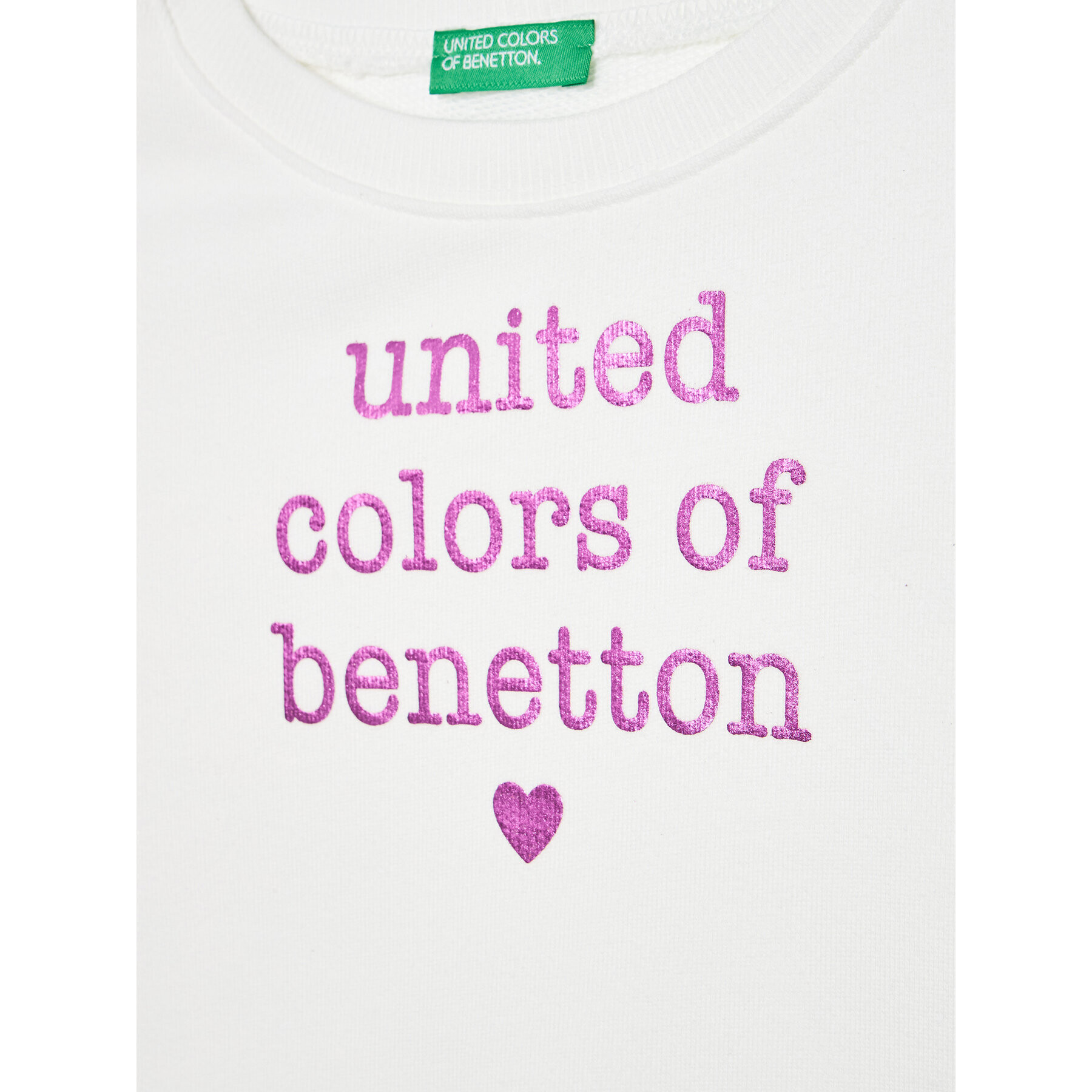 United Colors Of Benetton Mikina 3J68C101O Bílá Regular Fit - Pepit.cz