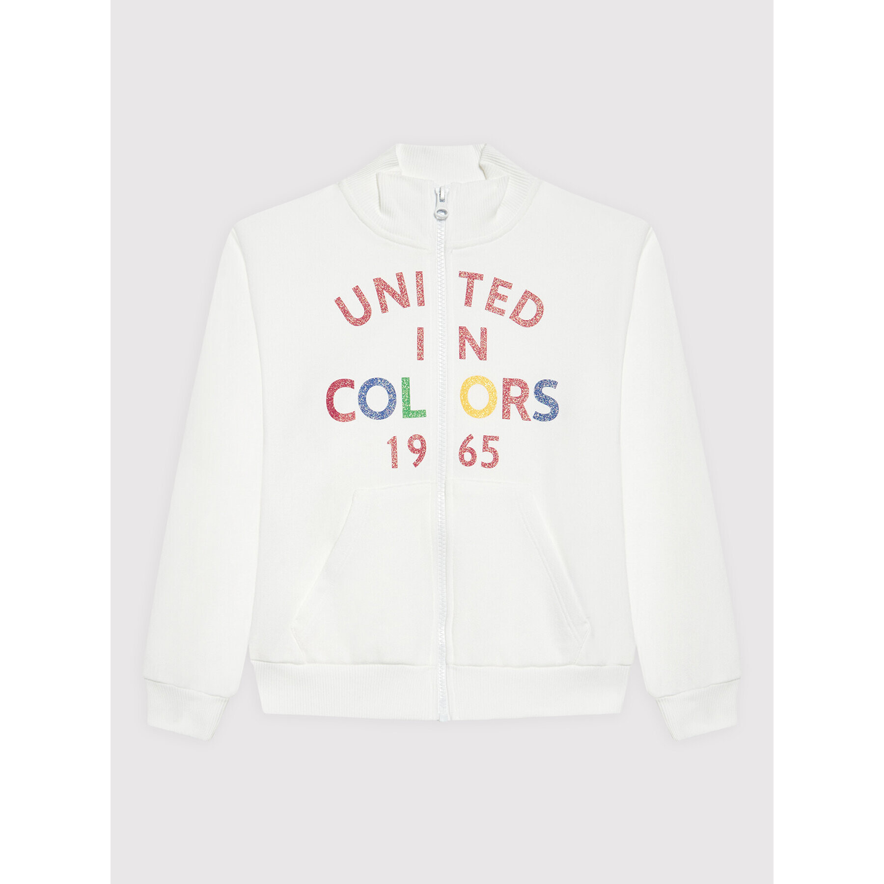 United Colors Of Benetton Mikina 3J68C5933 Bílá Regular Fit - Pepit.cz