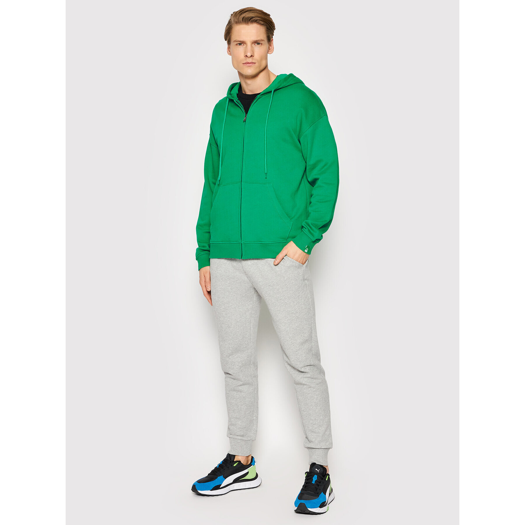 United Colors Of Benetton Mikina 3J68U5001 Zelená Regular Fit - Pepit.cz