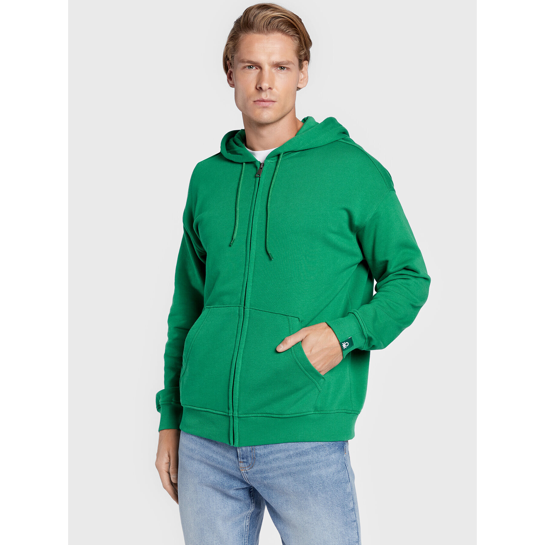 United Colors Of Benetton Mikina 3J68U5001 Zelená Regular Fit - Pepit.cz