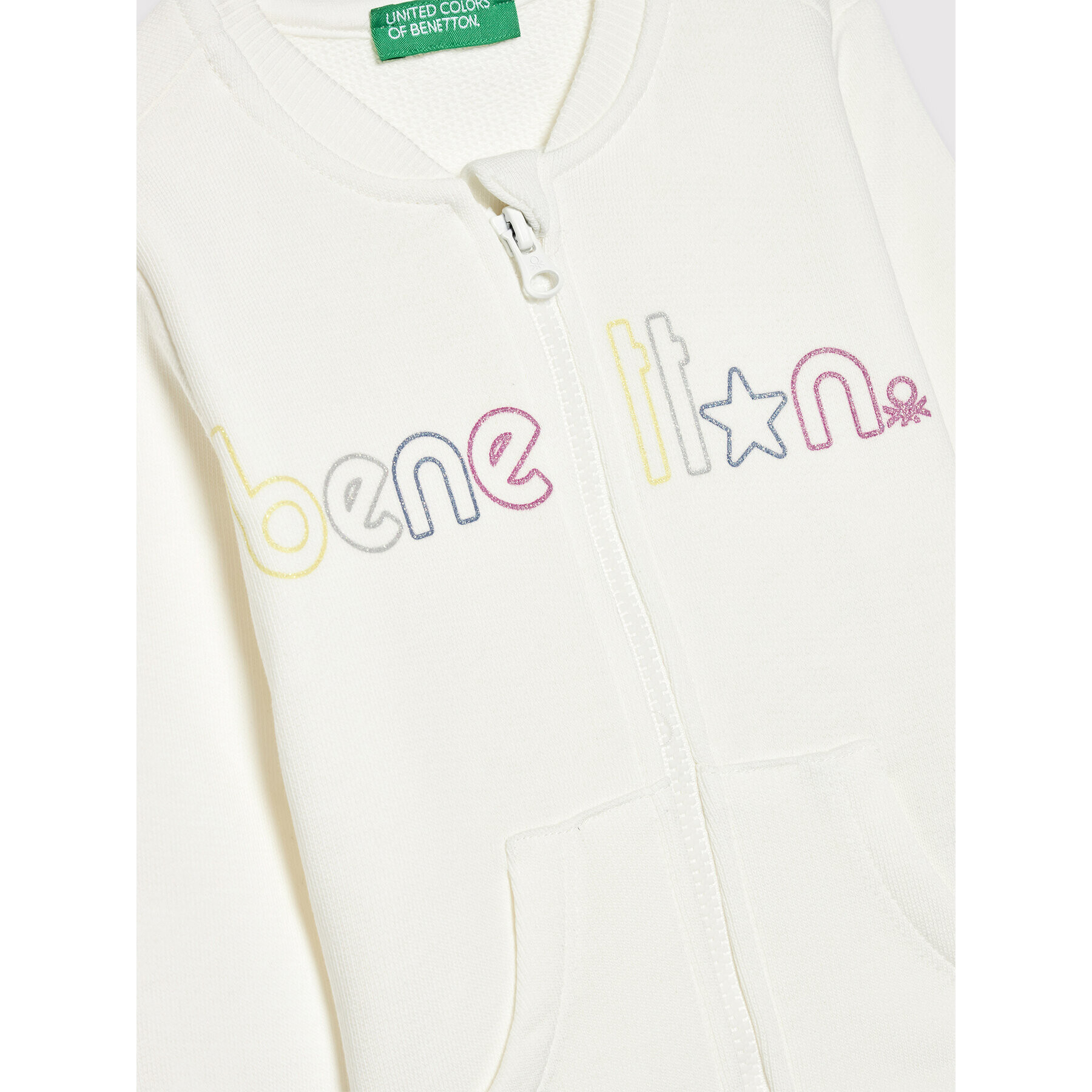 United Colors Of Benetton Mikina 3J70C5978 Bílá Regular Fit - Pepit.cz