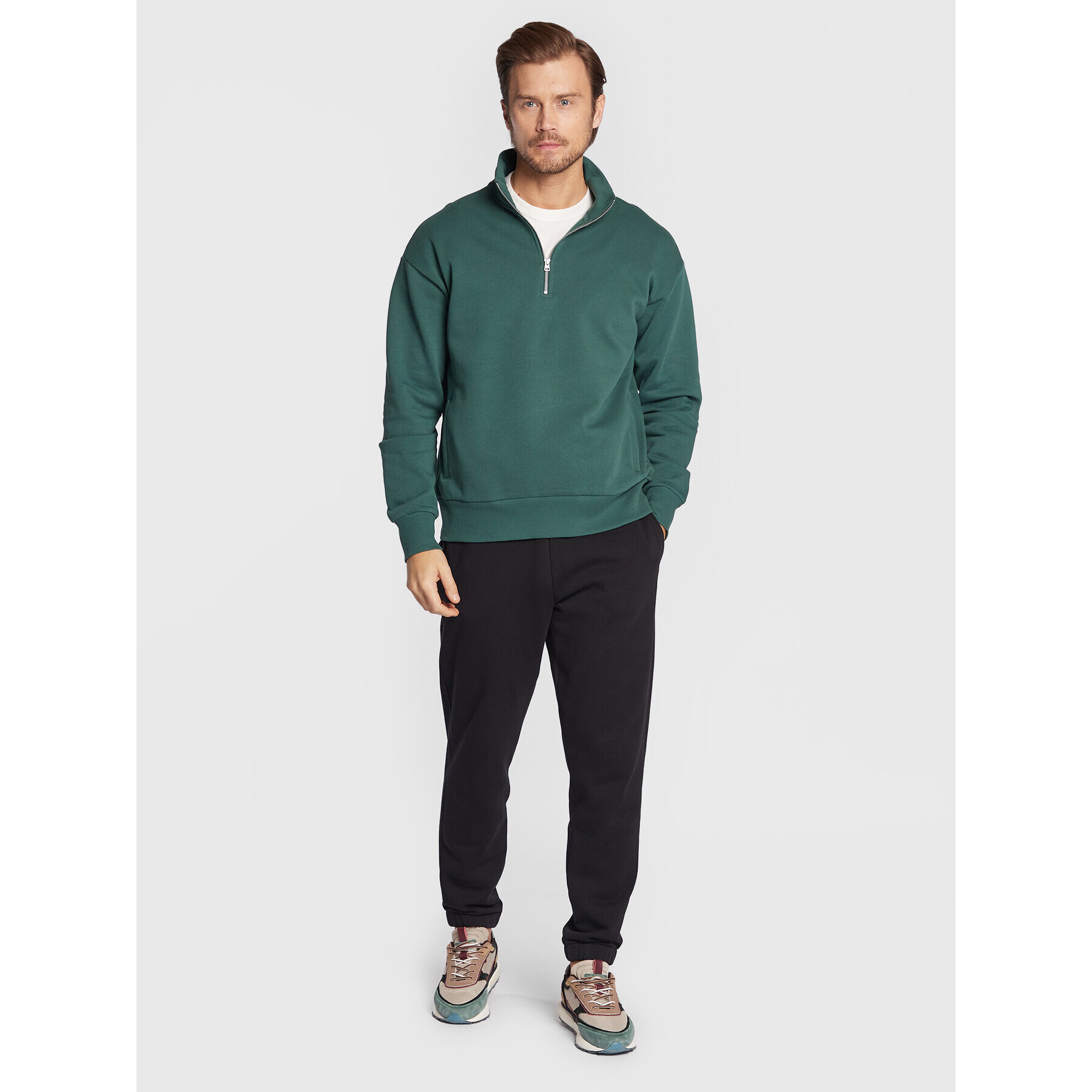 United Colors Of Benetton Mikina 3J73U103Q Zelená Relaxed Fit - Pepit.cz