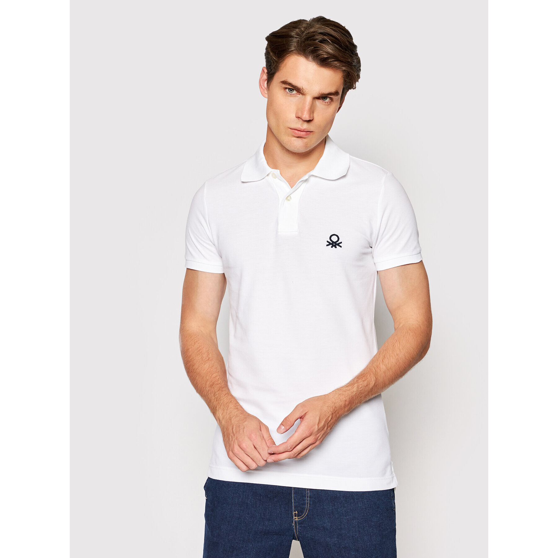 United Colors Of Benetton Polokošile 3089J3178 Bílá Slim Fit - Pepit.cz