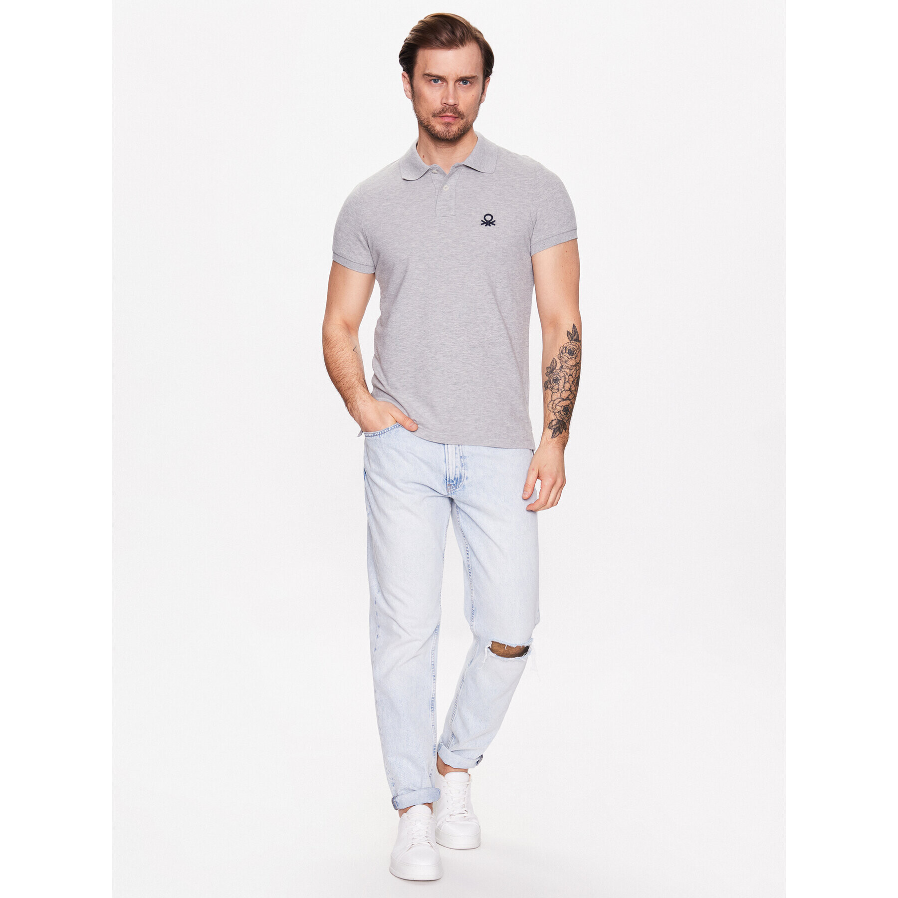 United Colors Of Benetton Polokošile 3089J3178 Šedá Regular Fit - Pepit.cz