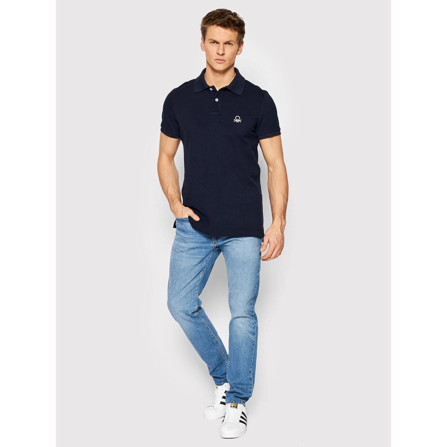 United Colors Of Benetton Polokošile 3089J3178 Tmavomodrá Slim Fit - Pepit.cz