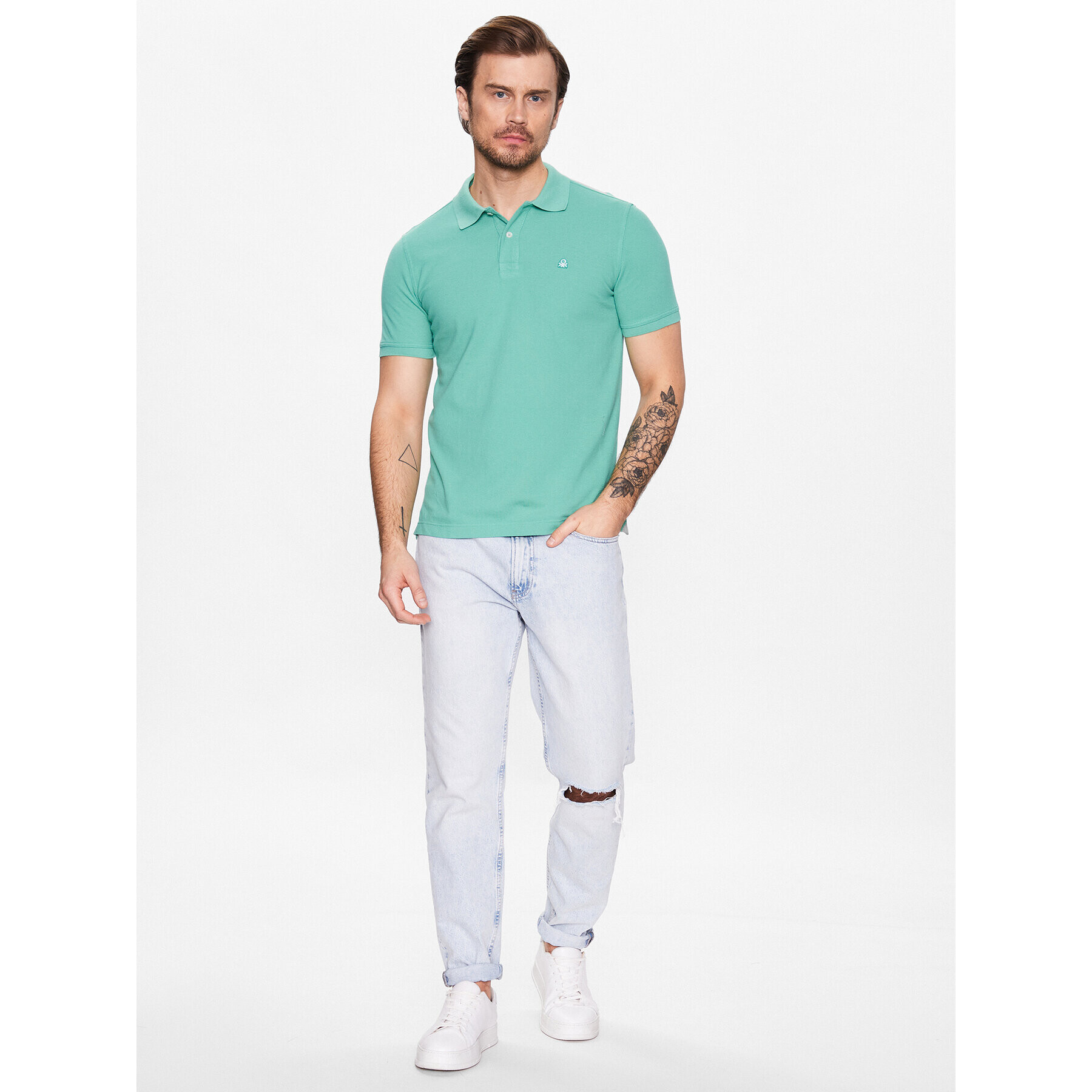 United Colors Of Benetton Polokošile 3089J3179 Zelená Regular Fit - Pepit.cz