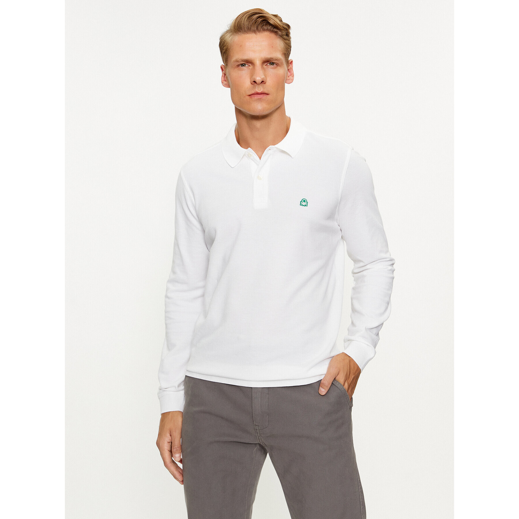 United Colors Of Benetton Polokošile 3089J3204 Bílá Regular Fit - Pepit.cz