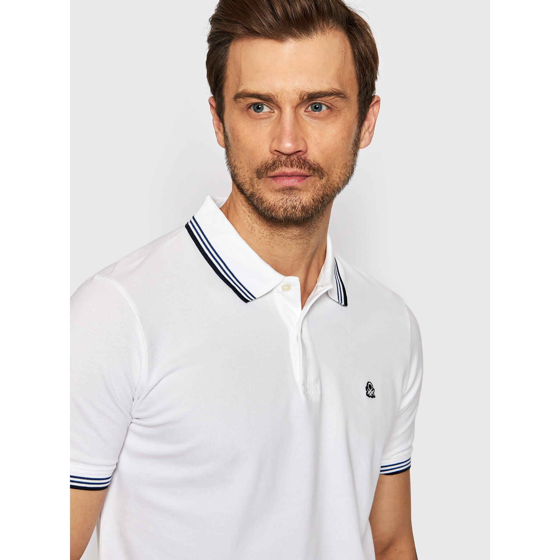 United Colors Of Benetton Polokošile 3WG9J3181 Bílá Regular Fit - Pepit.cz