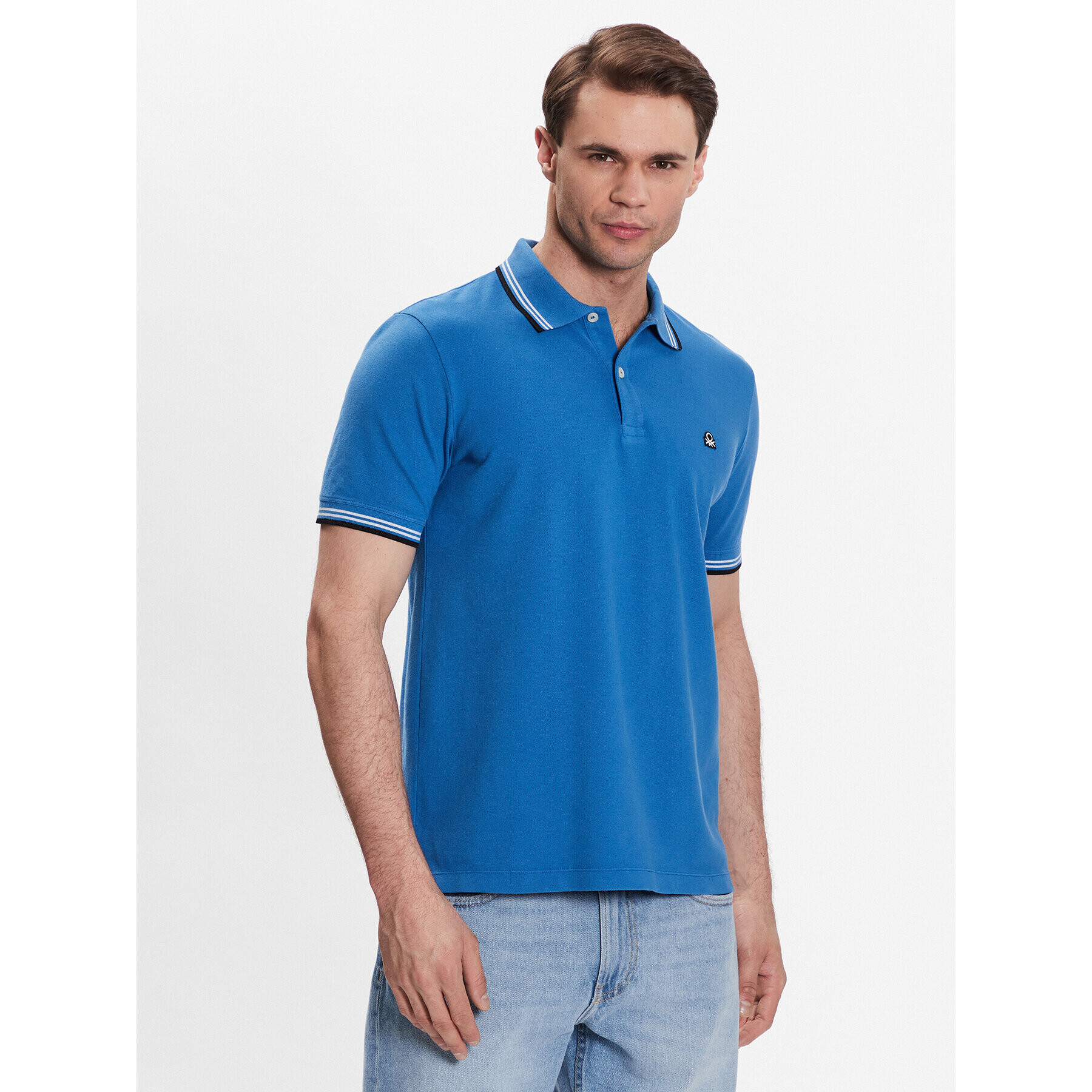 United Colors Of Benetton Polokošile 3WG9J3181 Modrá Regular Fit - Pepit.cz