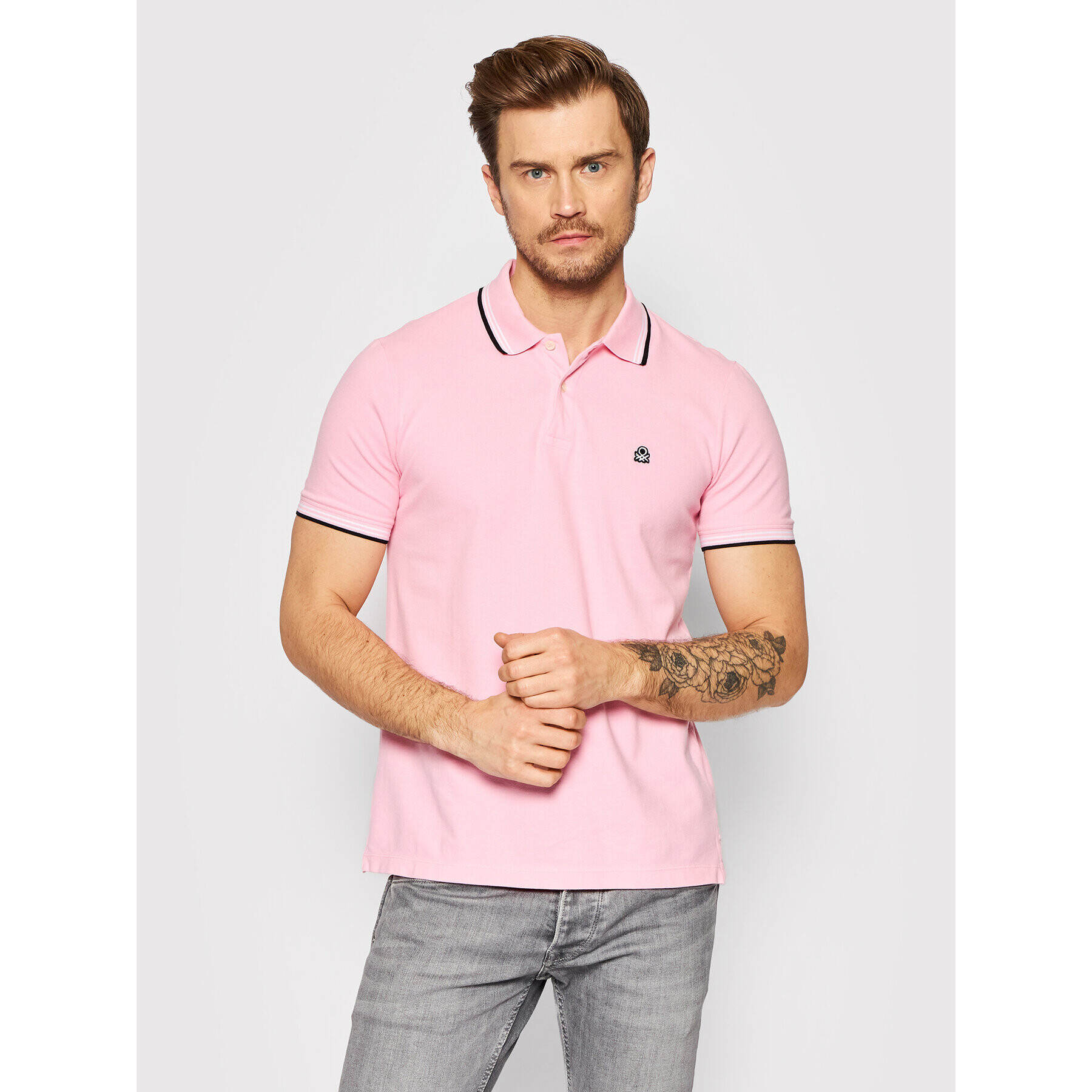 United Colors Of Benetton Polokošile 3WG9J3181 Růžová Regular Fit - Pepit.cz