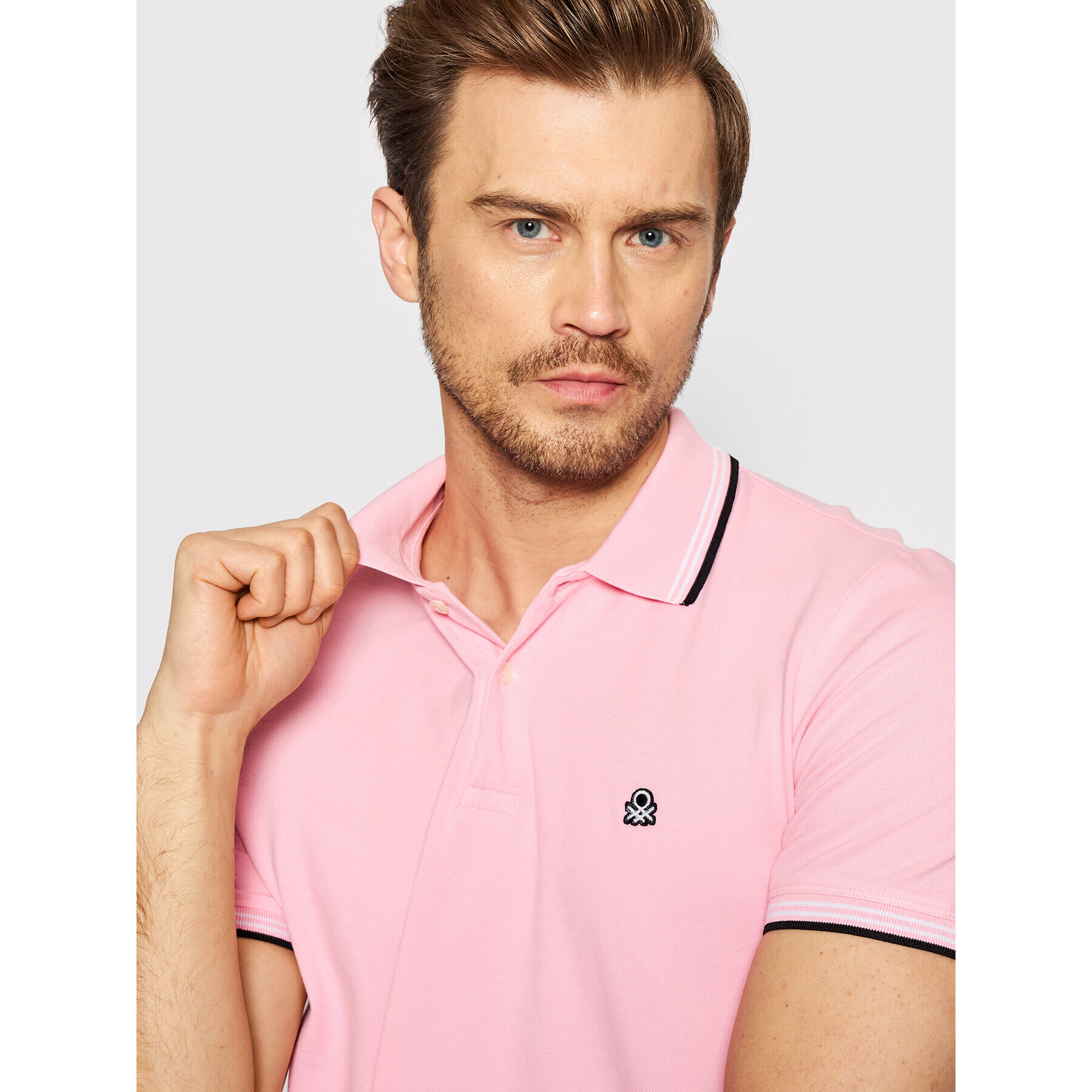 United Colors Of Benetton Polokošile 3WG9J3181 Růžová Regular Fit - Pepit.cz