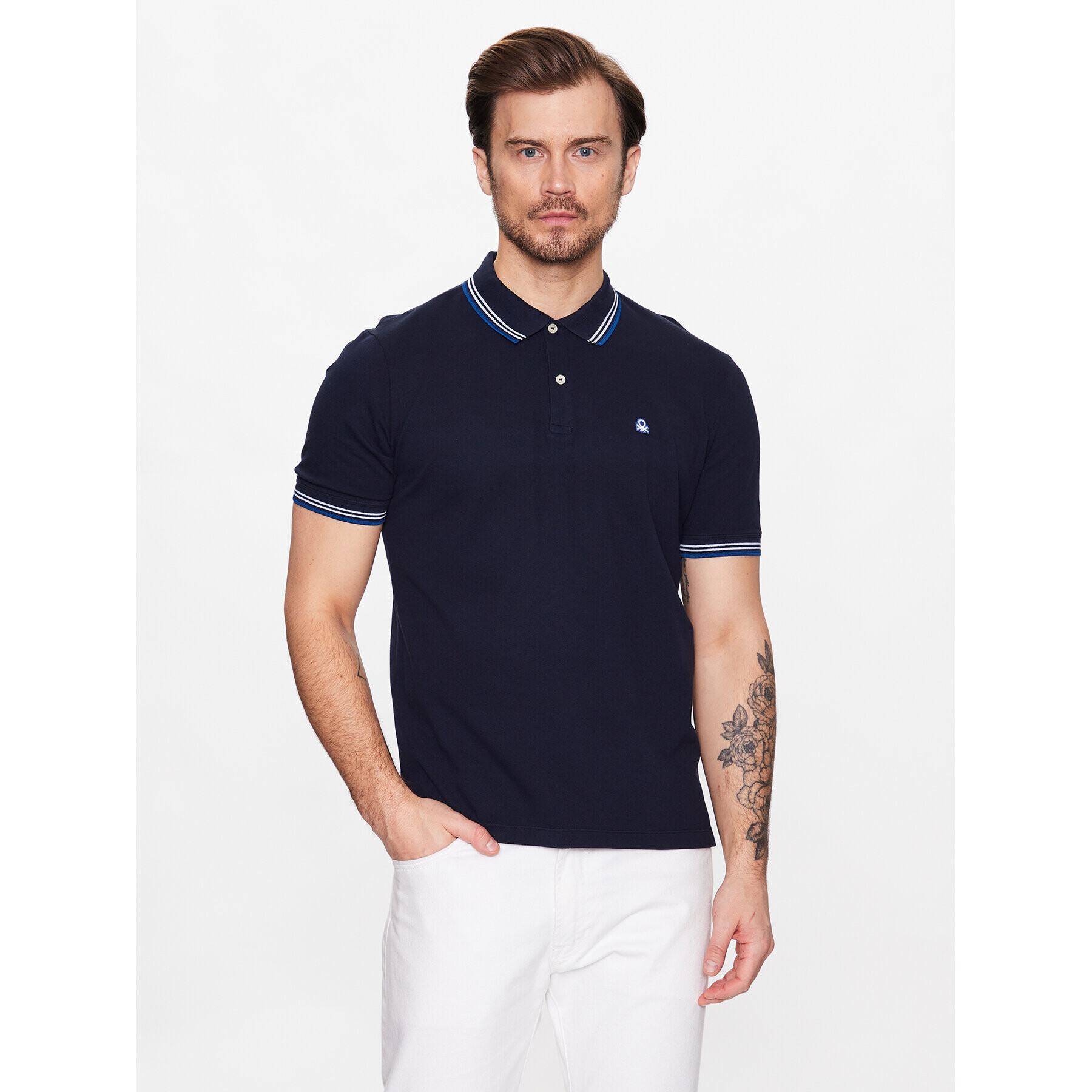 United Colors Of Benetton Polokošile 3WG9J3181 Tmavomodrá Regular Fit - Pepit.cz