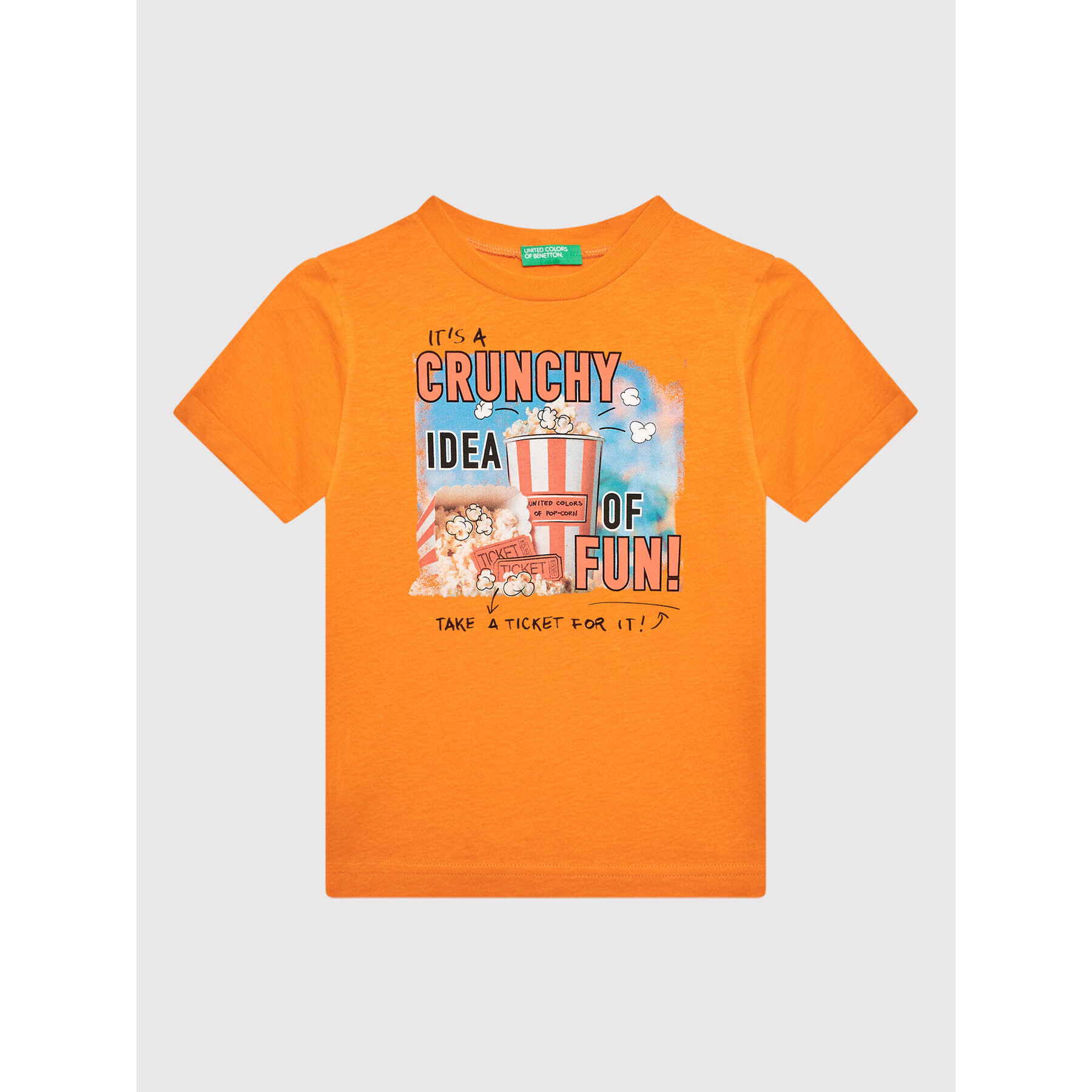 United Colors Of Benetton T-Shirt 3096C103Y Oranžová Regular Fit - Pepit.cz