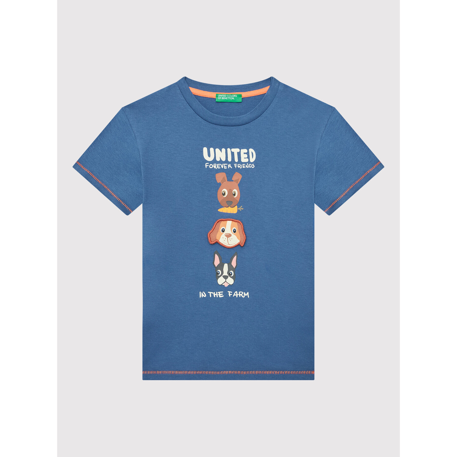 United Colors Of Benetton T-Shirt 3096G100S Modrá Regular Fit - Pepit.cz