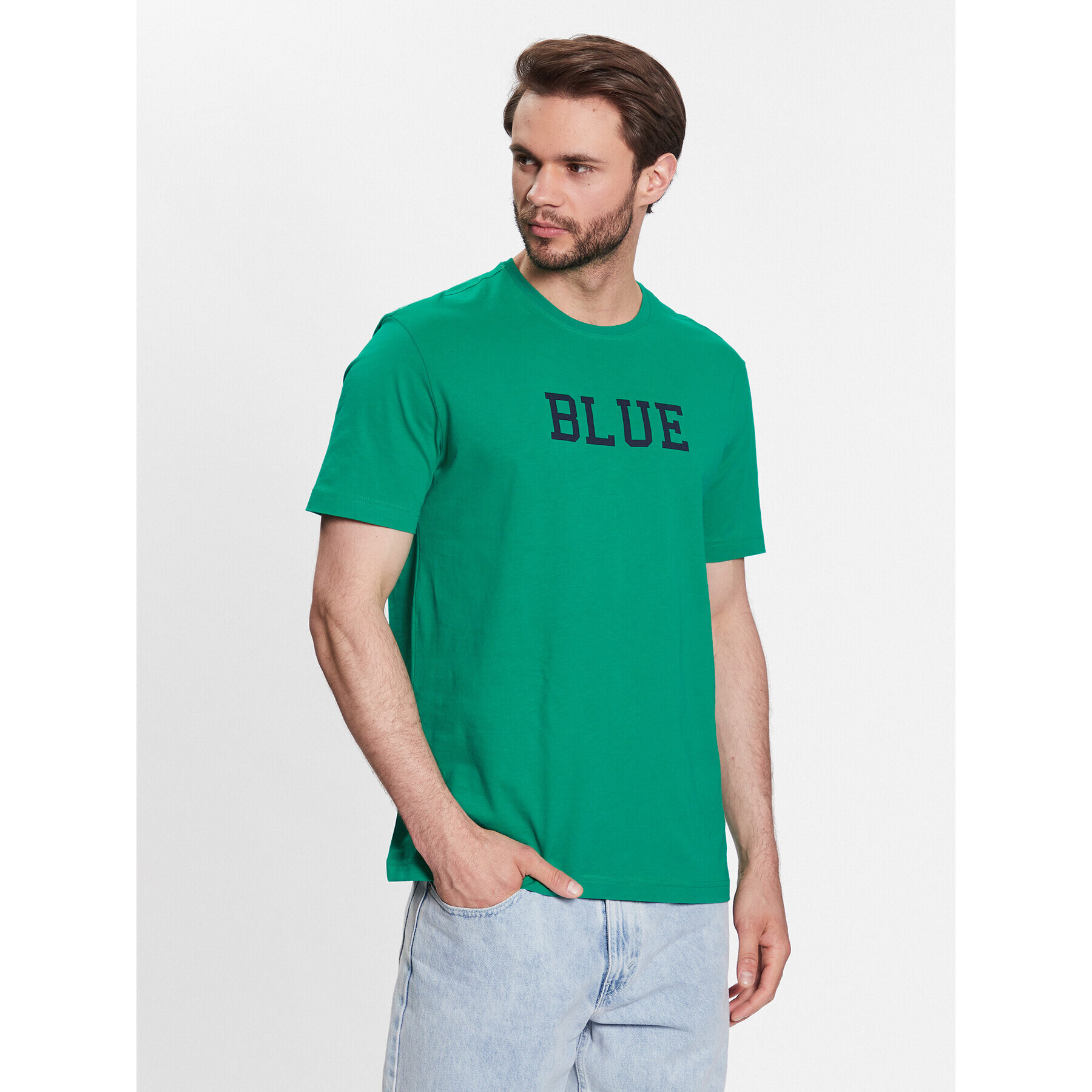 United Colors Of Benetton T-Shirt 3096U105L Zelená Regular Fit - Pepit.cz