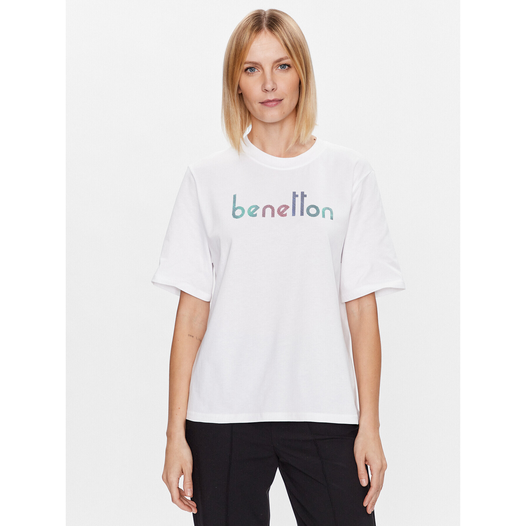 United Colors Of Benetton T-Shirt 3BL0D103H Bílá Regular Fit - Pepit.cz