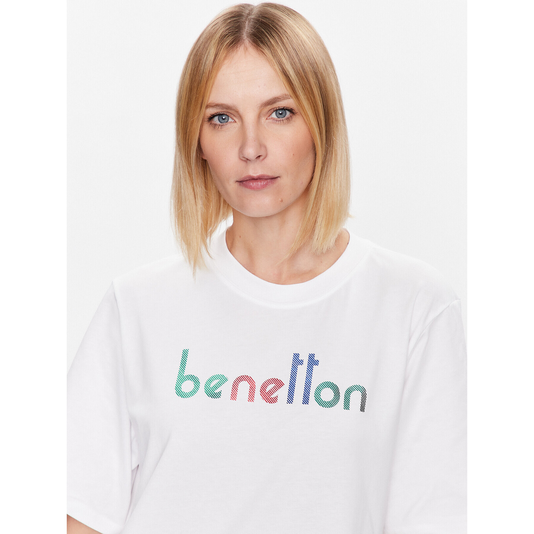 United Colors Of Benetton T-Shirt 3BL0D103H Bílá Regular Fit - Pepit.cz