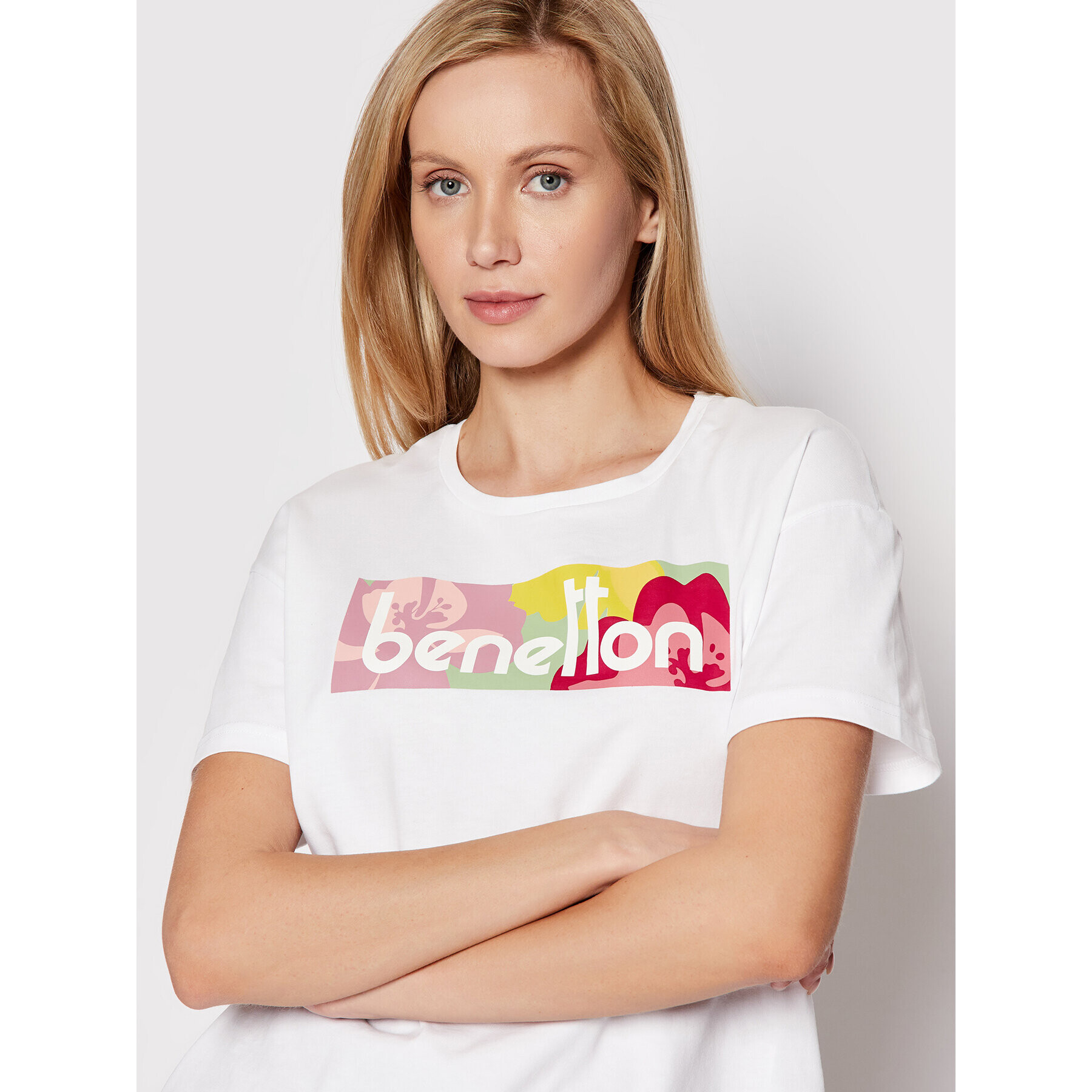 United Colors Of Benetton T-Shirt 3MI5D100R Bílá Regular Fit - Pepit.cz