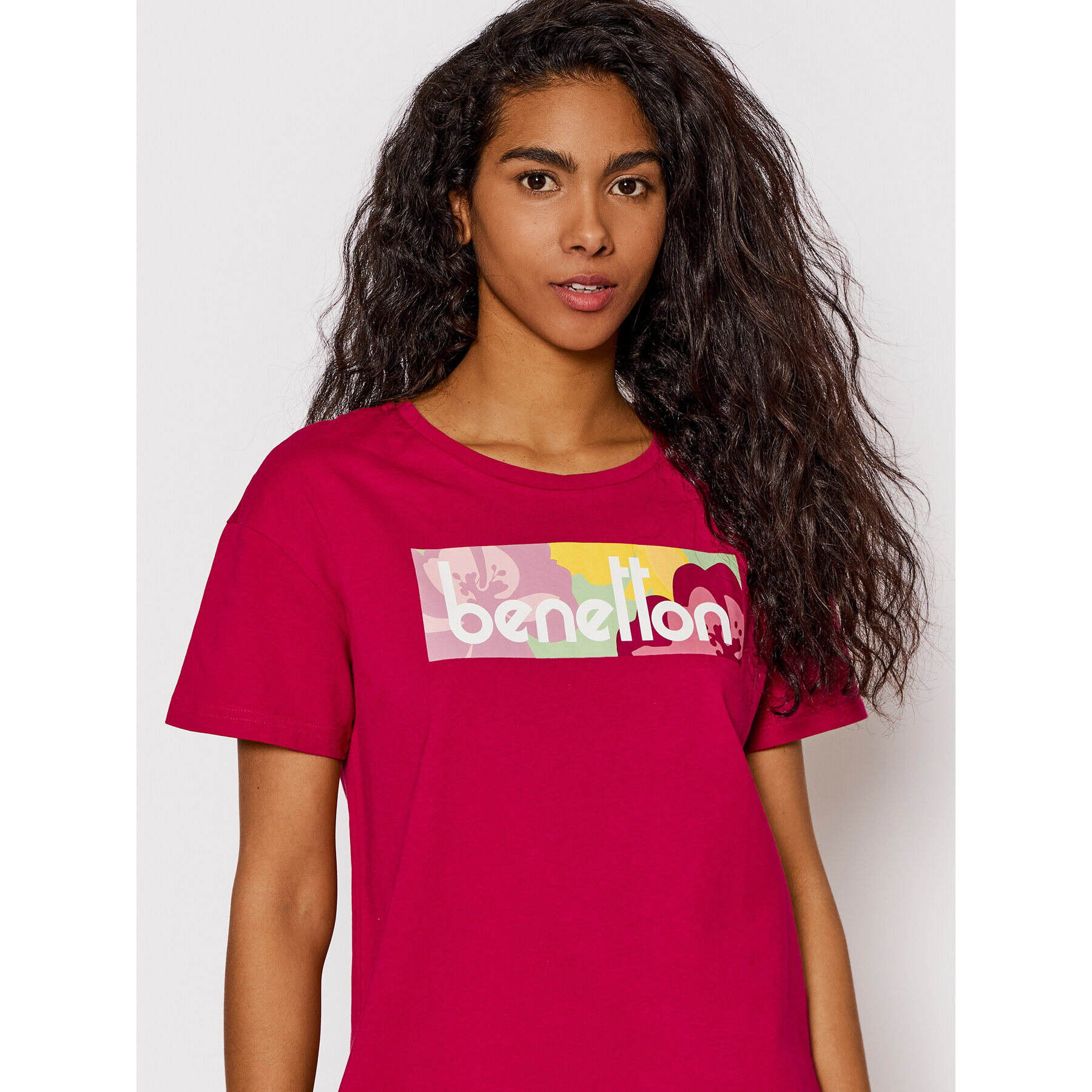 United Colors Of Benetton T-Shirt 3MI5D100R Růžová Regular Fit - Pepit.cz