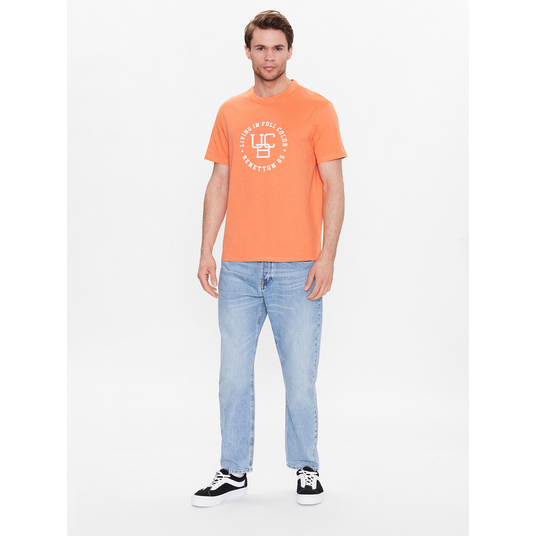 United Colors Of Benetton T-Shirt 3YR3U1050 Oranžová Regular Fit - Pepit.cz