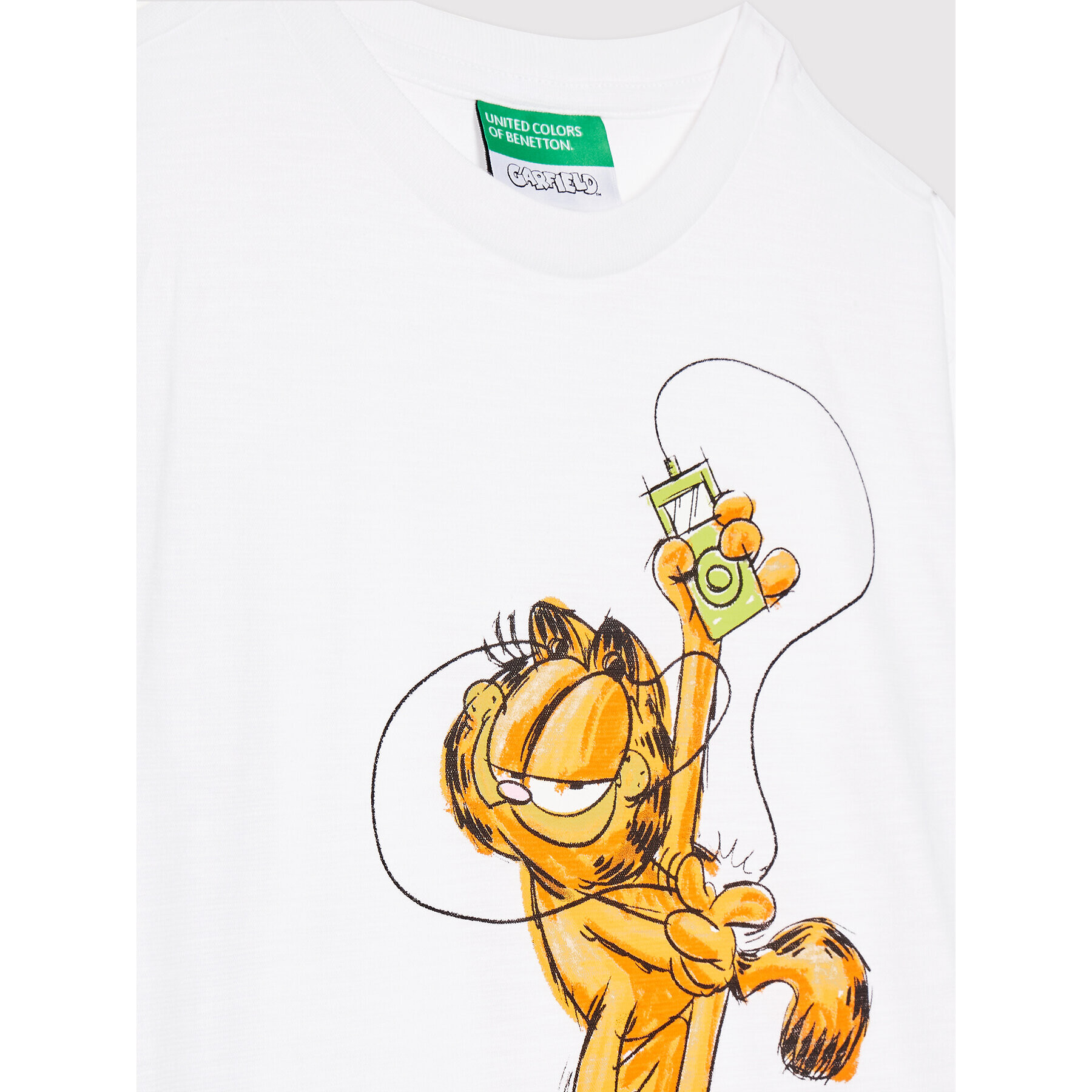 United Colors Of Benetton T-Shirt Garfield 3BVXC105B Bílá Regular Fit - Pepit.cz