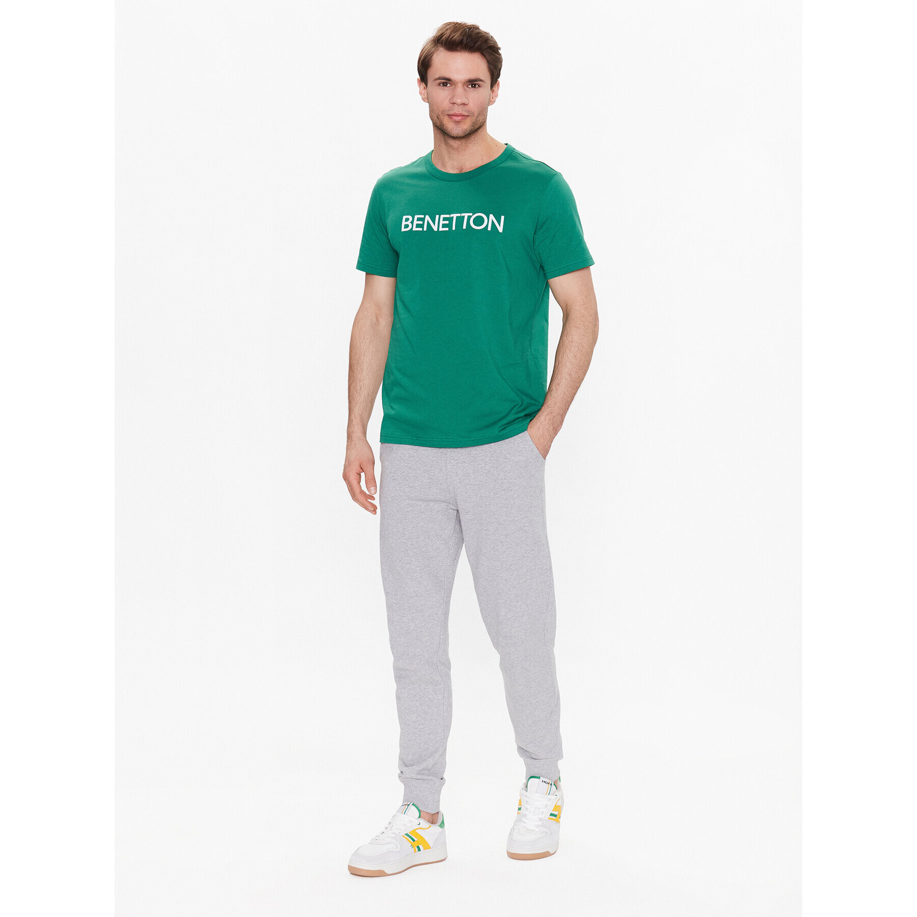 United Colors Of Benetton Teplákové kalhoty 3J68UF00K Šedá Regular Fit - Pepit.cz