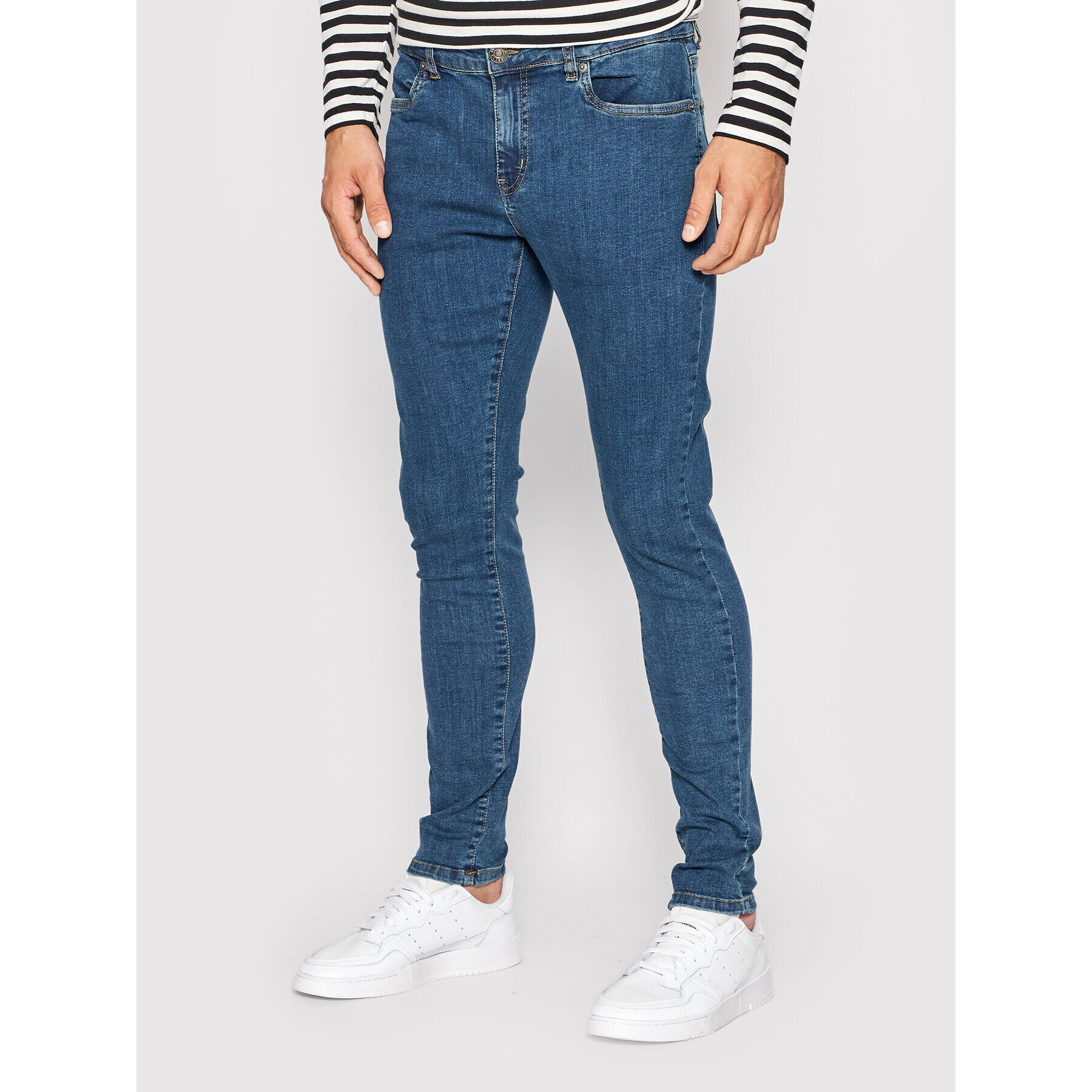 Urban Classics Jeansy TB3076 Tmavomodrá Slim Fit - Pepit.cz