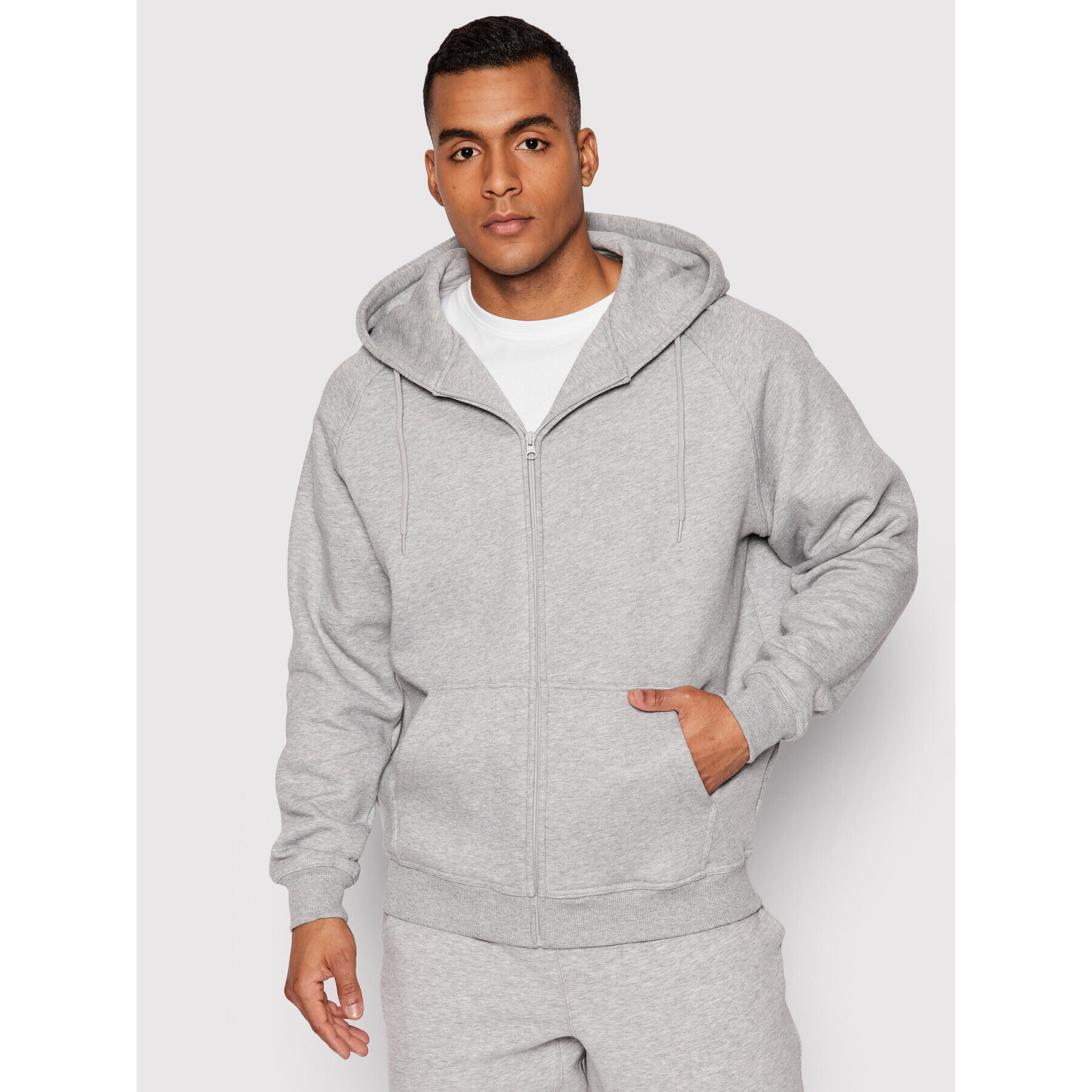 Urban Classics Mikina Zip TB014C Šedá Regular Fit - Pepit.cz