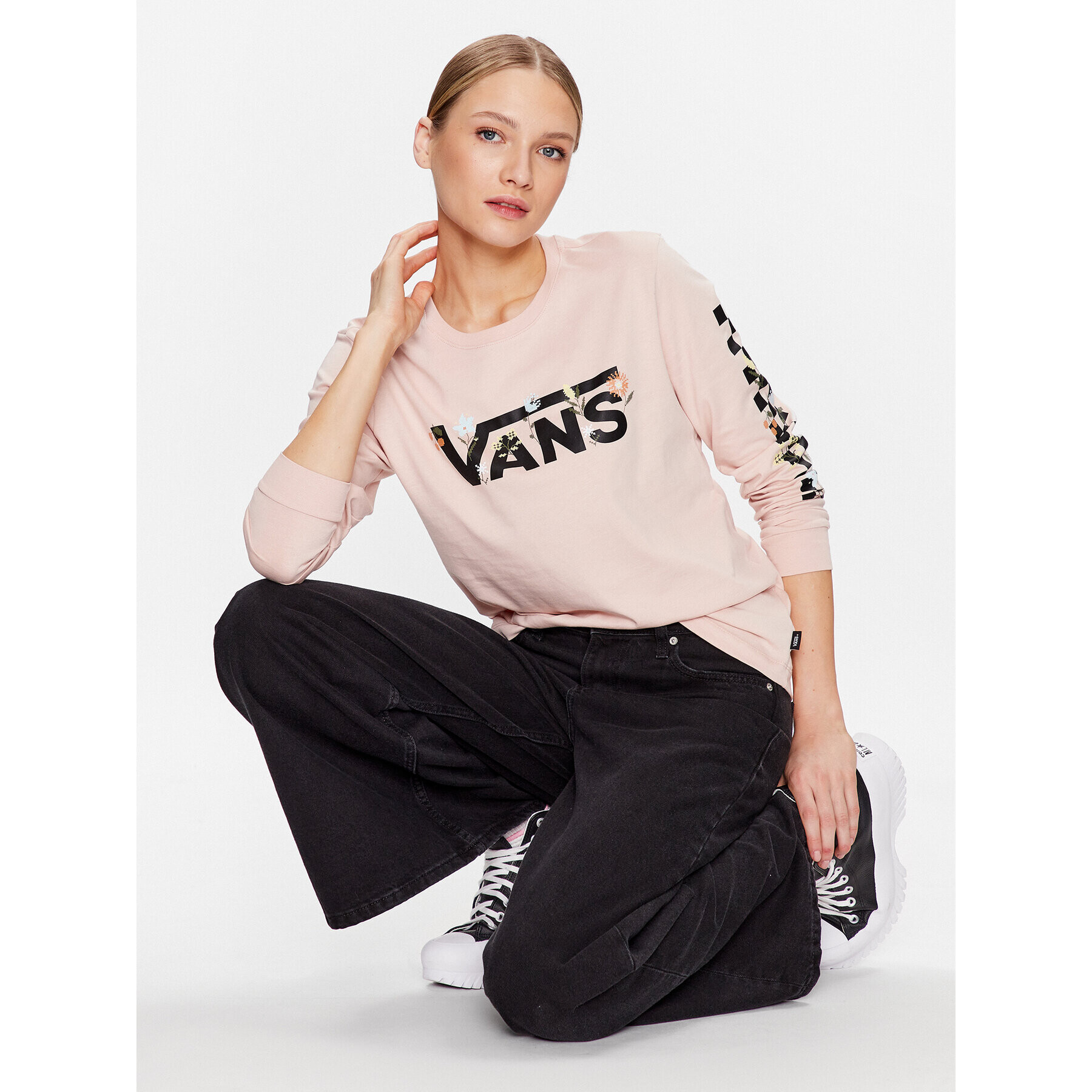 Vans Halenka Wyld Tangle Micro Disty Ls Bff VN00077N Růžová Regular Fit - Pepit.cz