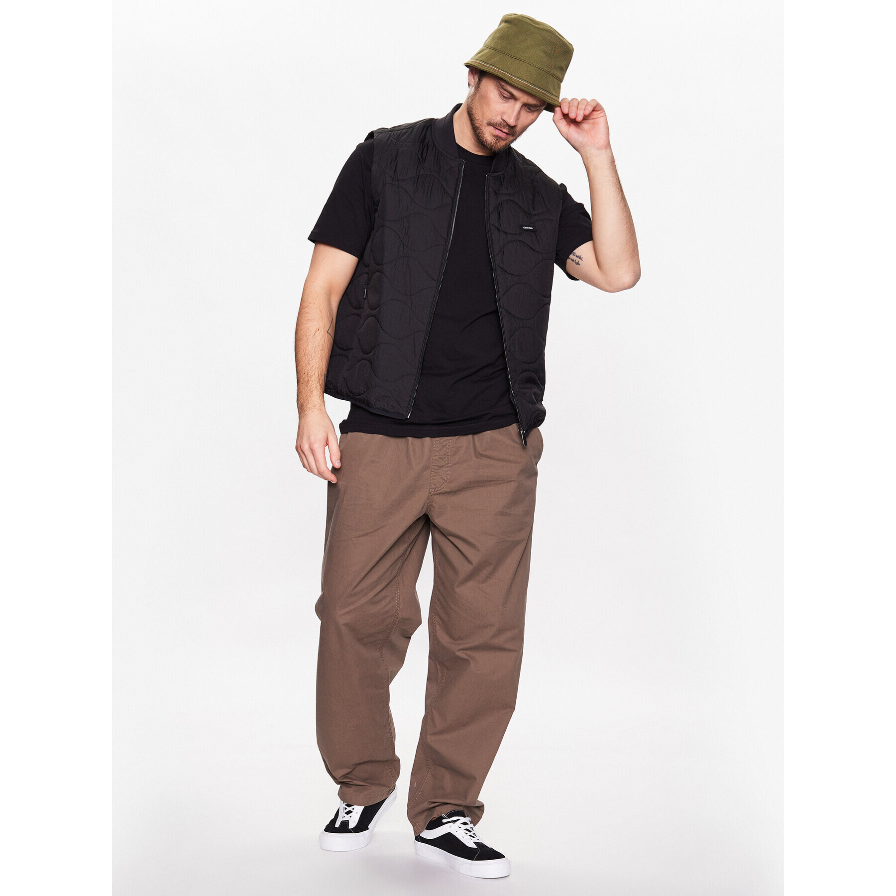 Vans Kalhoty z materiálu Range Baggy VN00000D Khaki Relaxed Fit - Pepit.cz