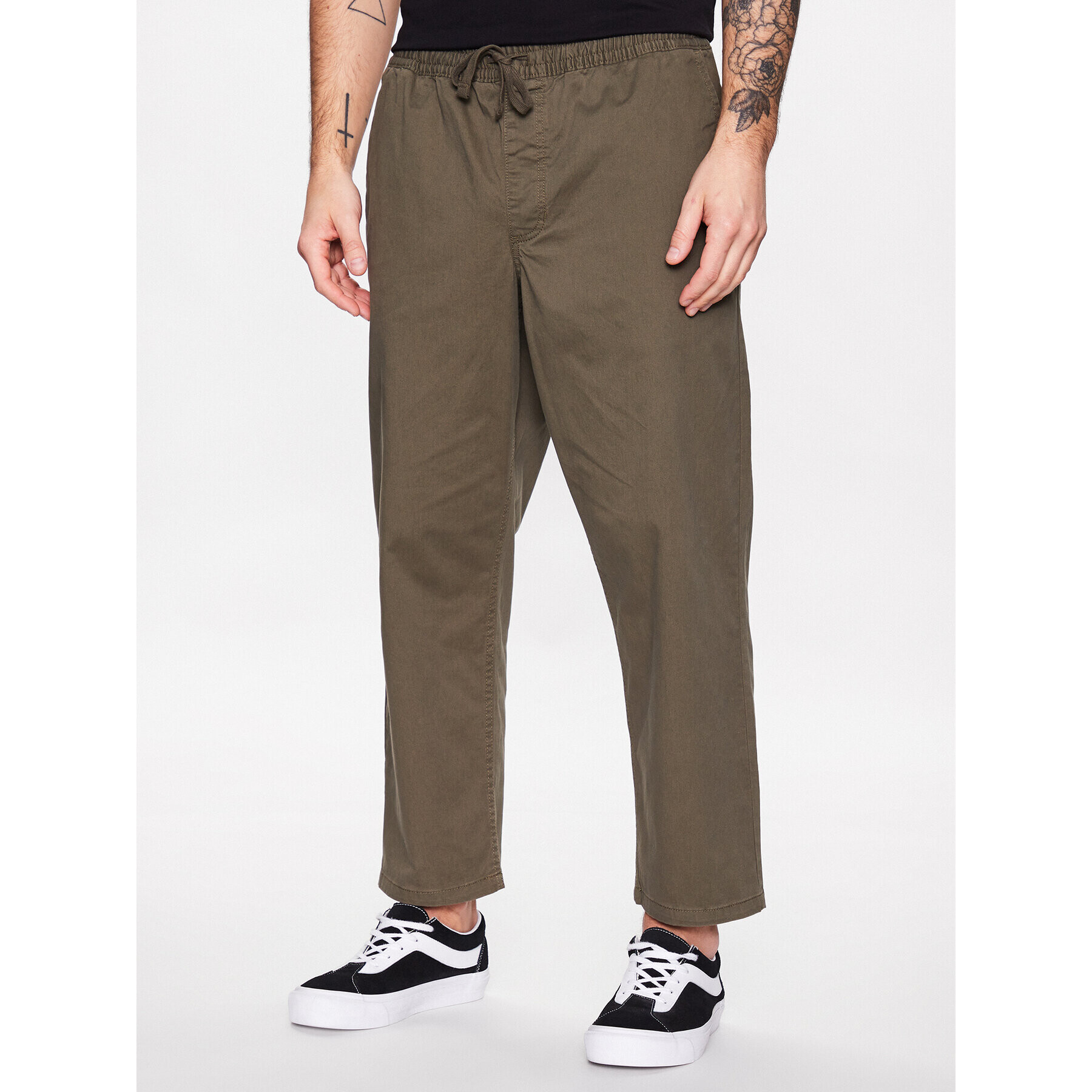 Vans Kalhoty z materiálu Range VN0005ZD Khaki Relaxed Fit - Pepit.cz