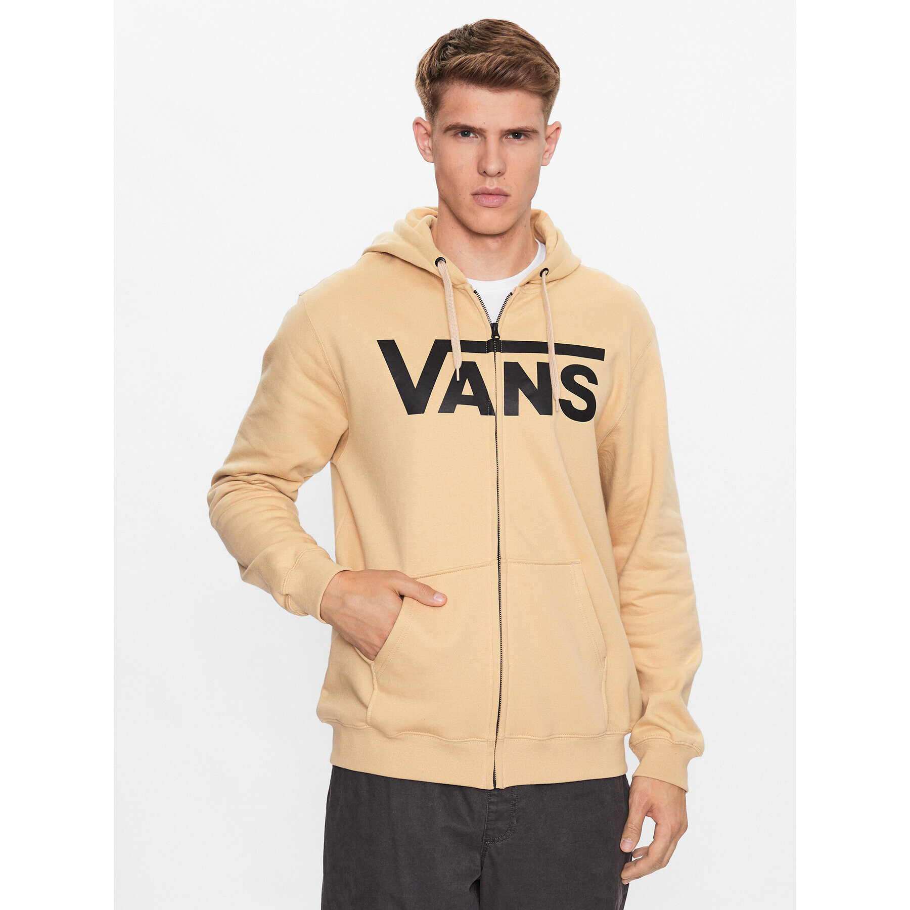 Vans Mikina Mn Classic Zip Hoodie Ii VN0A456C Béžová Classic Fit - Pepit.cz