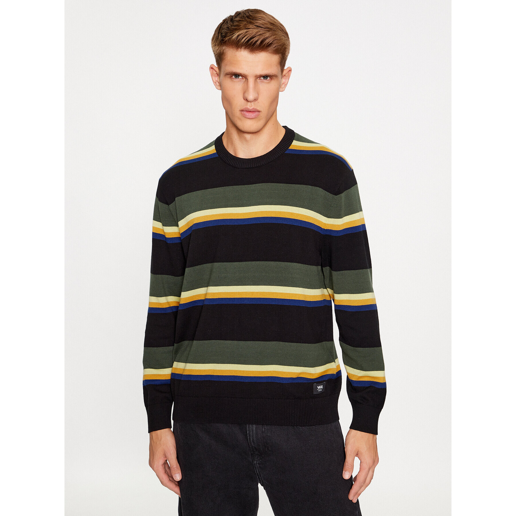 Vans Mikina Tacuba Stripe Crew Sweater VN000F50CM31 Černá Regular Fit - Pepit.cz