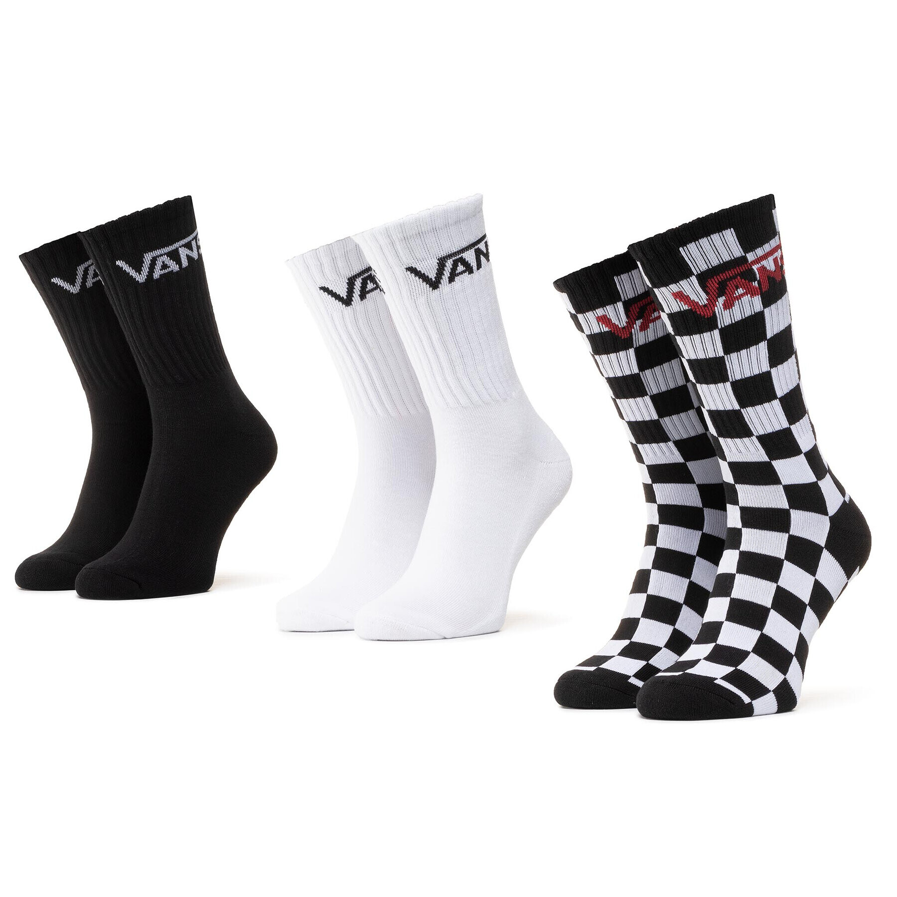 Vans Sada 3 párů vysokých ponožek unisex Mn Classic Crew VN000XRZ95Y1 Černá - Pepit.cz