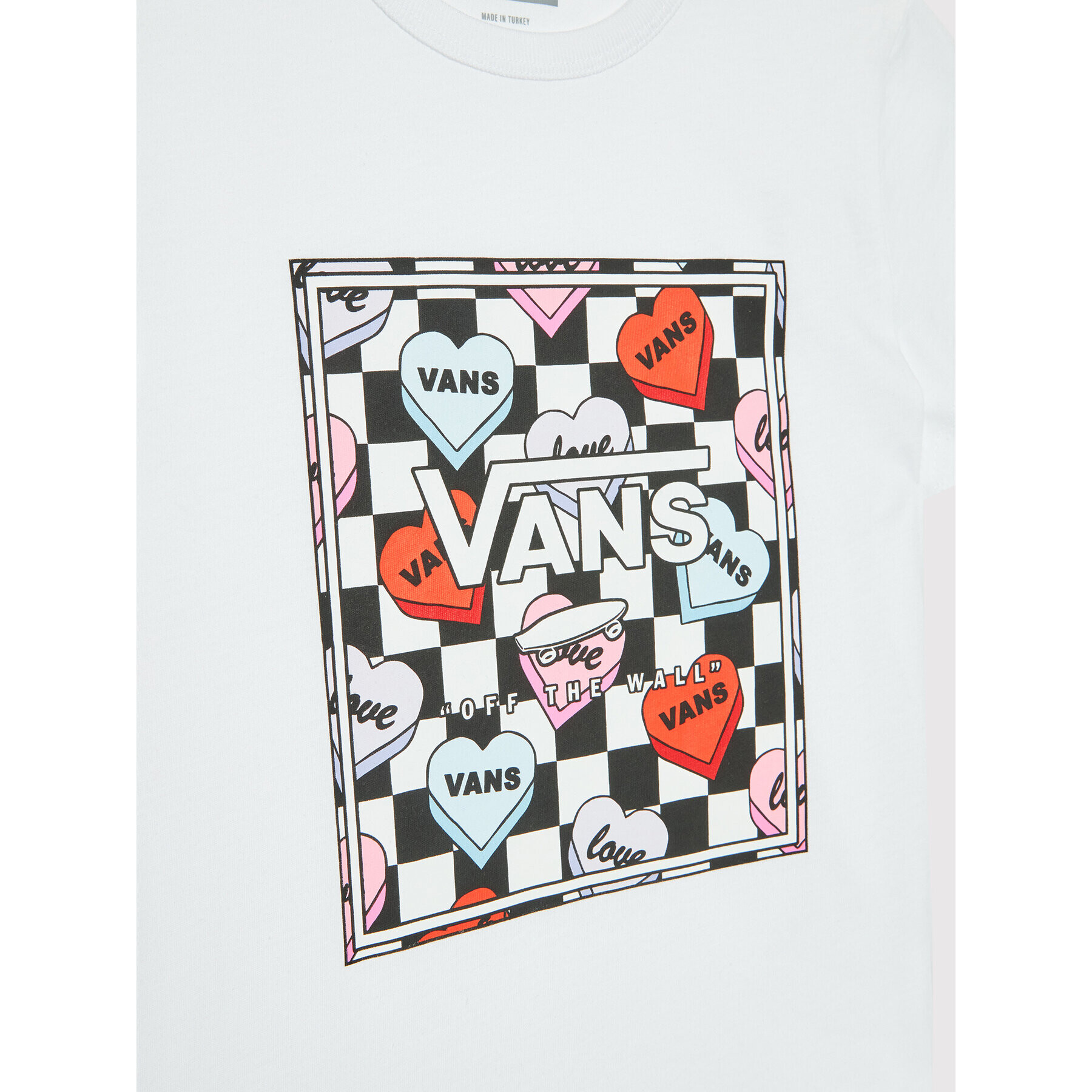 Vans T-Shirt Box Candy Hearts VN0A5LEF Bílá Regular Fit - Pepit.cz