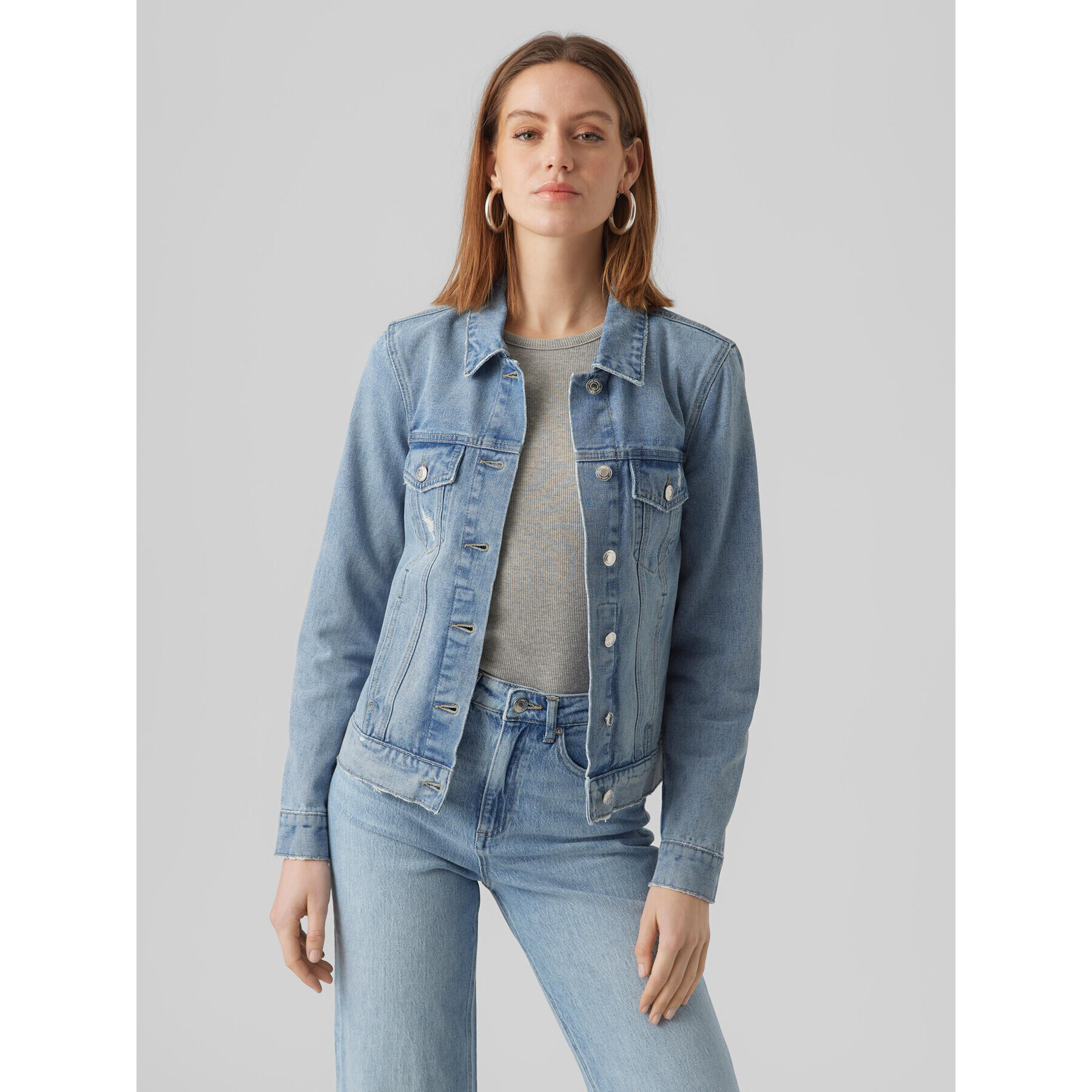 Vero Moda Jeansová bunda Zorica 10279789 Modrá Regular Fit - Pepit.cz