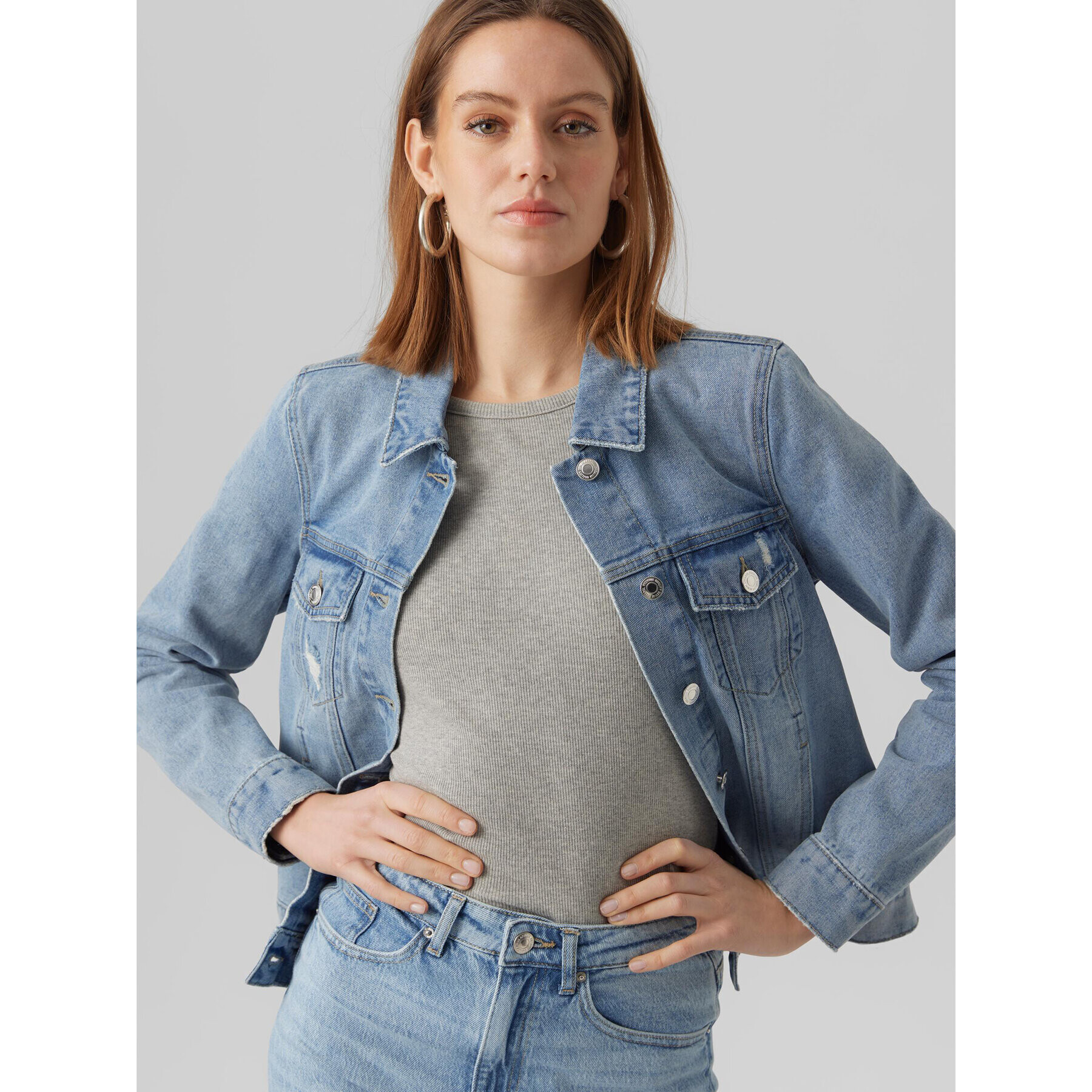 Vero Moda Jeansová bunda Zorica 10279789 Modrá Regular Fit - Pepit.cz