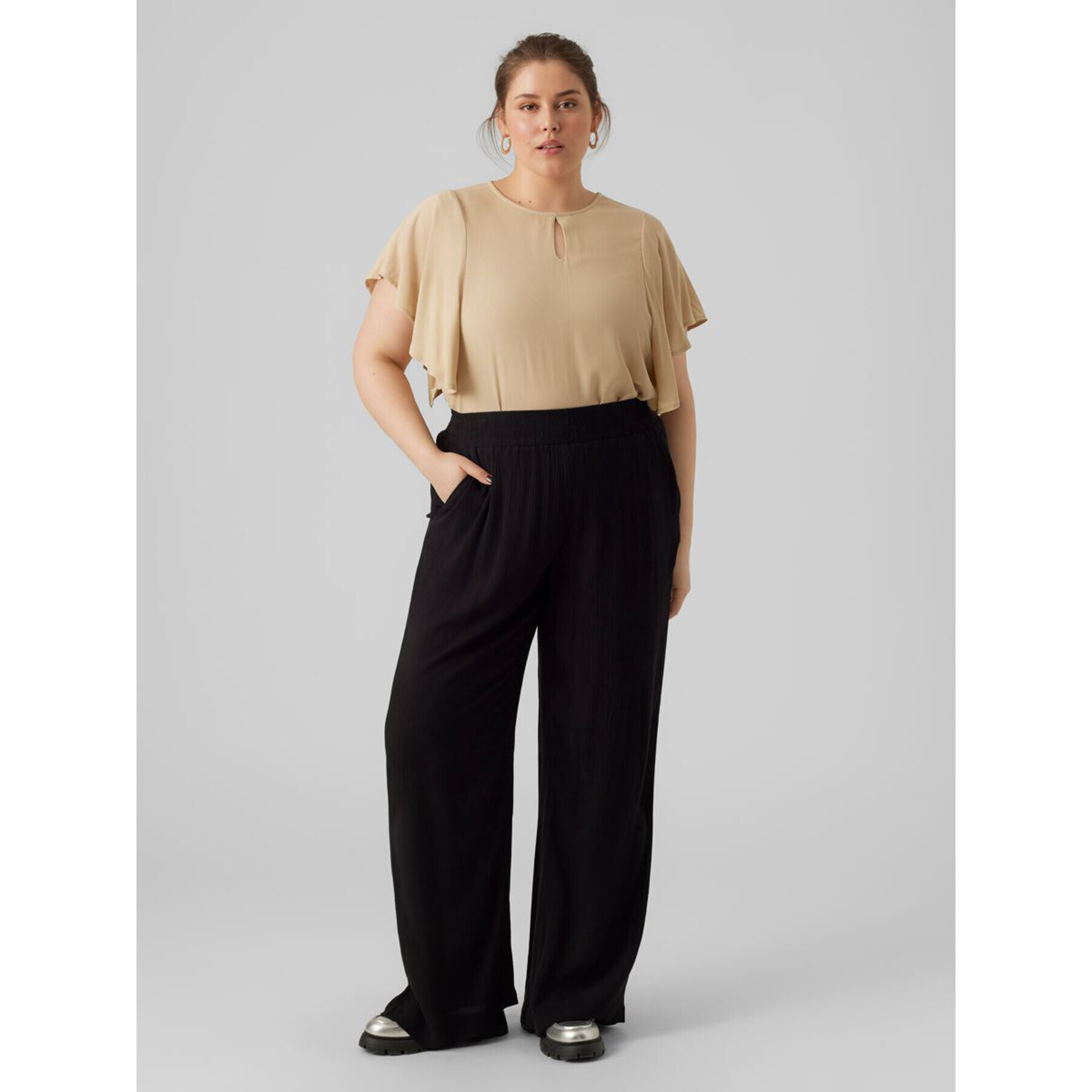 Vero Moda Curve Halenka 10294275 Hnědá Regular Fit - Pepit.cz