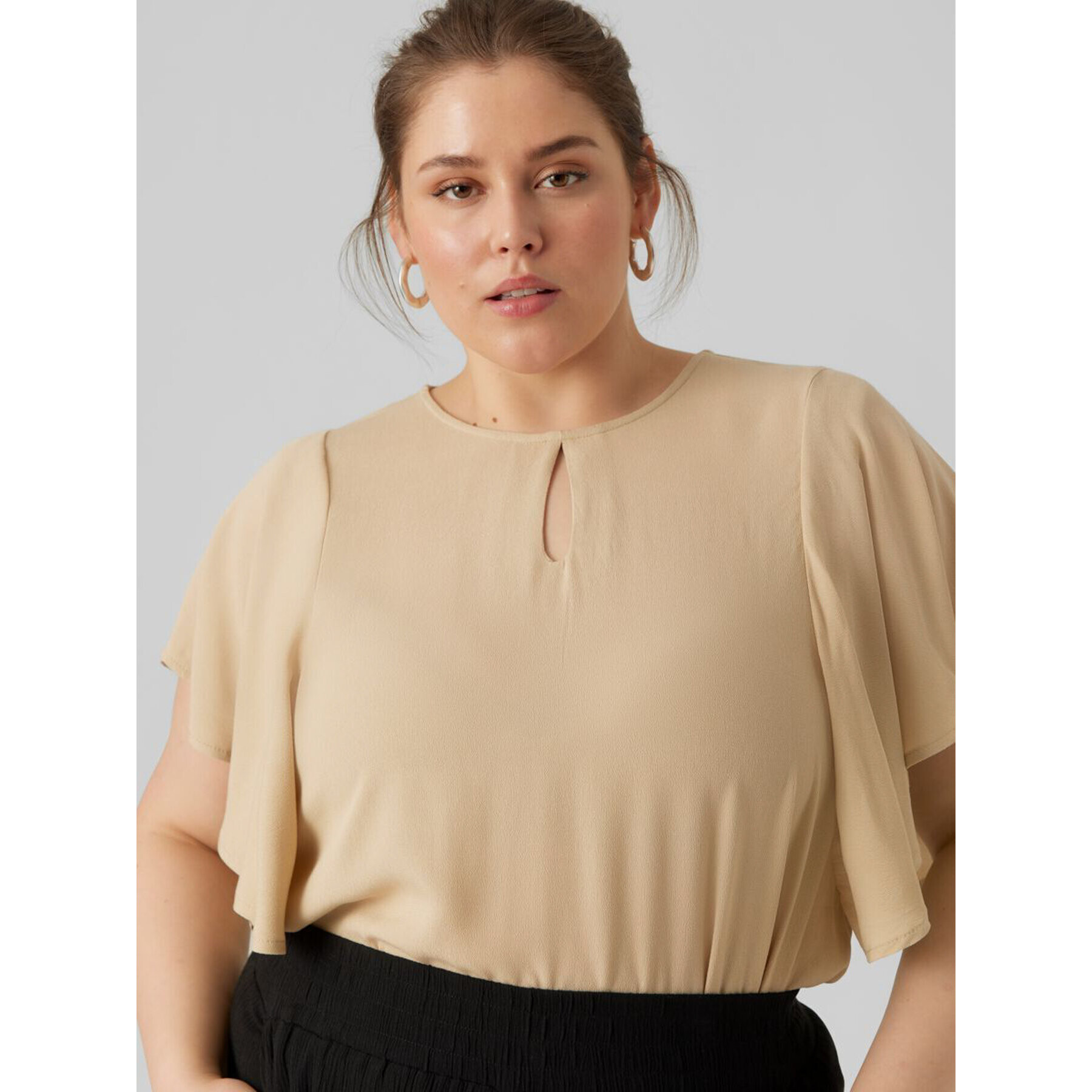 Vero Moda Curve Halenka 10294275 Hnědá Regular Fit - Pepit.cz