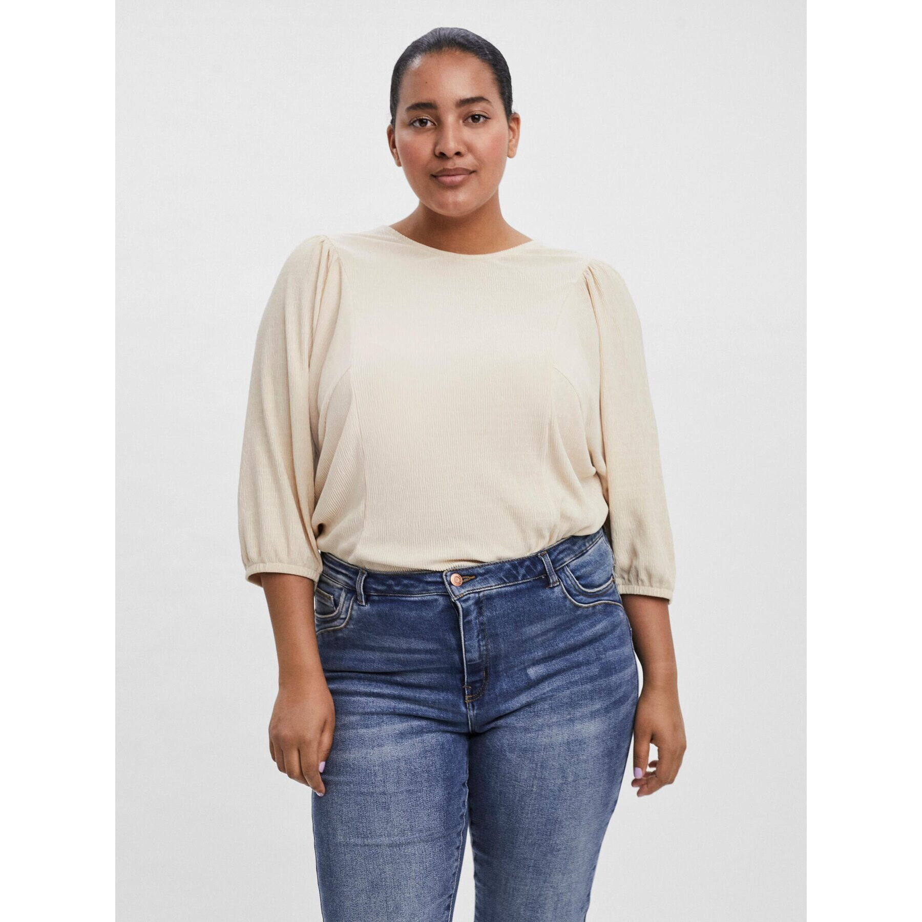 Vero Moda Curve Halenka Rosi 10252101 Béžová Regular Fit - Pepit.cz