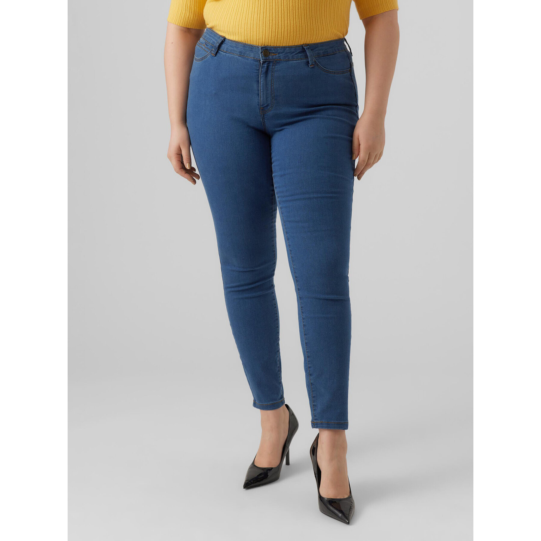 Vero Moda Curve Jeansy Rudy 10287062 Modrá Slim Fit - Pepit.cz