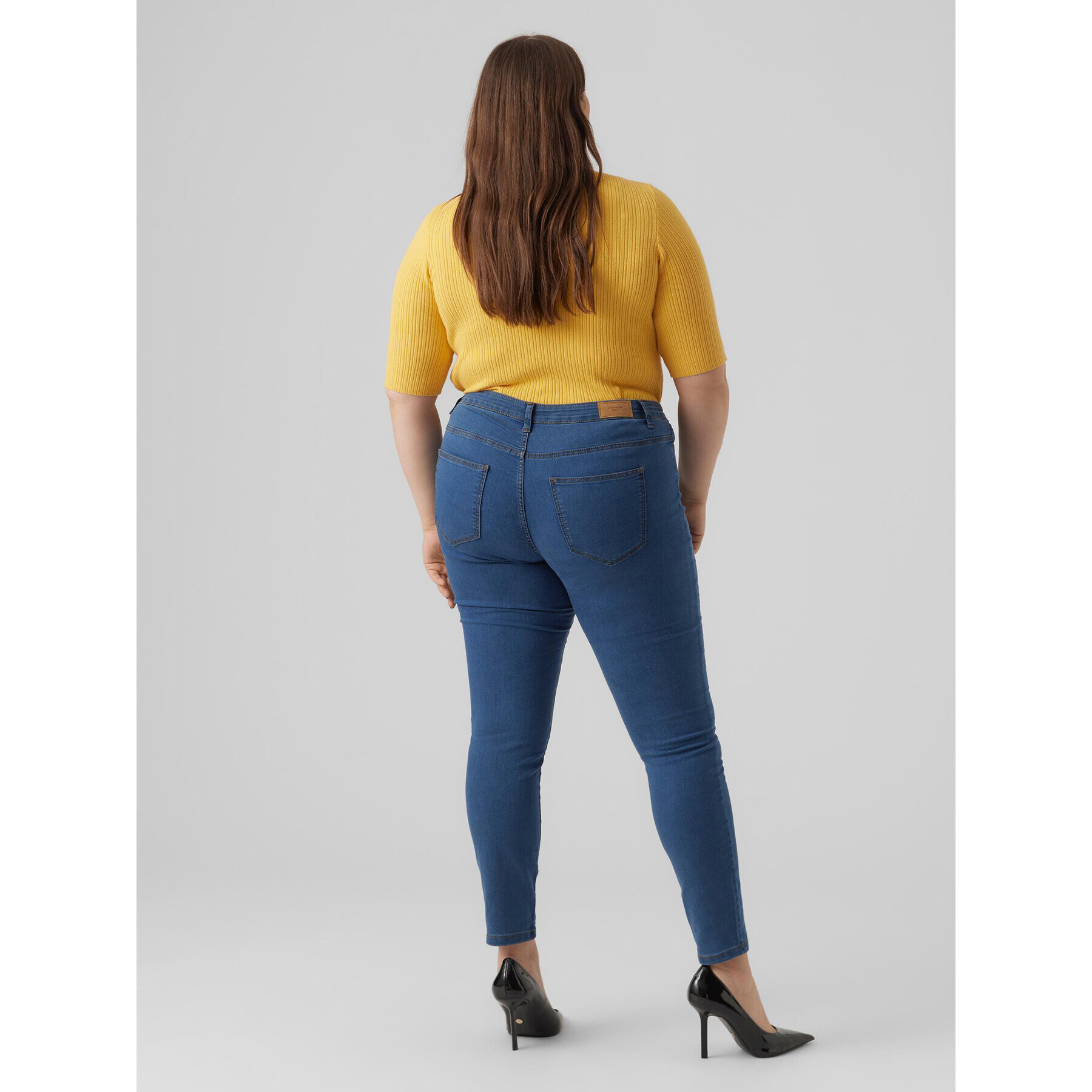 Vero Moda Curve Jeansy Rudy 10287062 Modrá Slim Fit - Pepit.cz