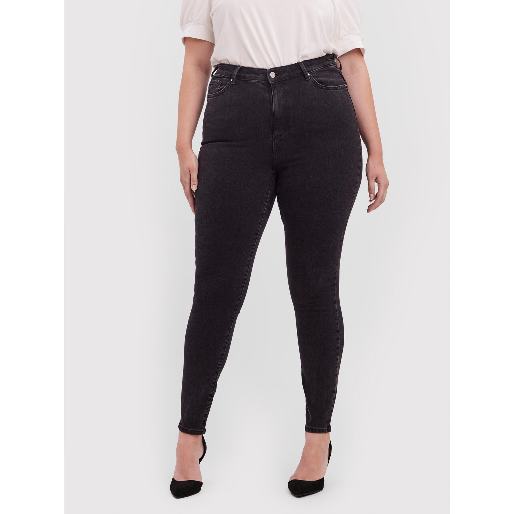 Vero Moda Curve Jeansy Sophia 10256520 Černá Skinny Fit - Pepit.cz