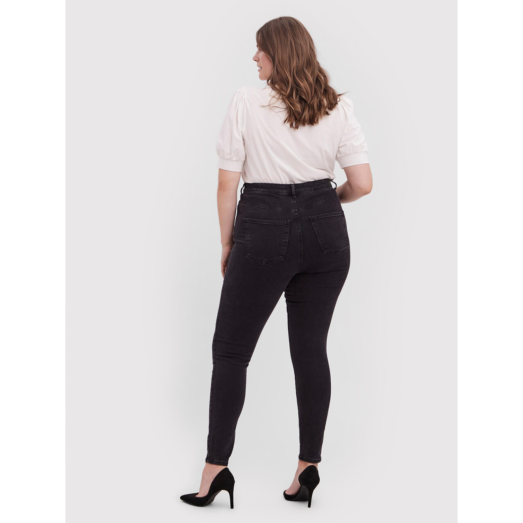 Vero Moda Curve Jeansy Sophia 10256520 Černá Skinny Fit - Pepit.cz