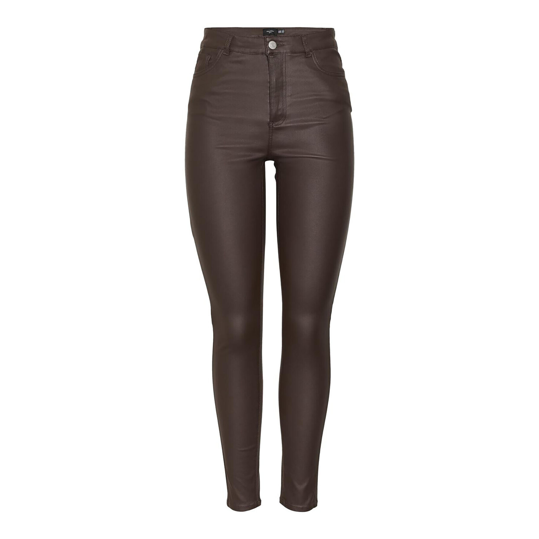 Vero Moda Curve Kalhoty z materiálu Sophia 10281185 Hnědá Skinny Fit - Pepit.cz