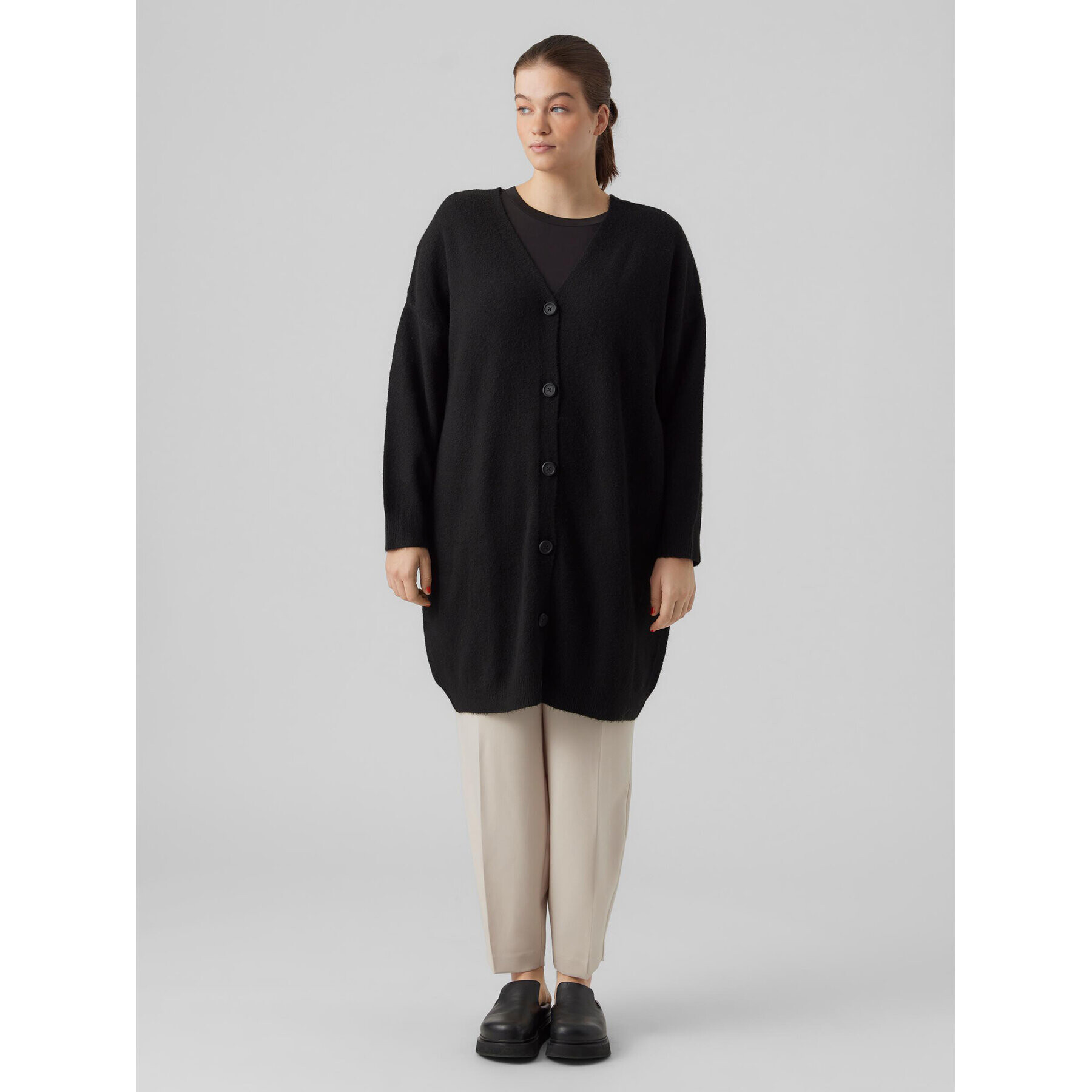 Vero Moda Curve Kardigan Billie 10285861 Černá Relaxed Fit - Pepit.cz