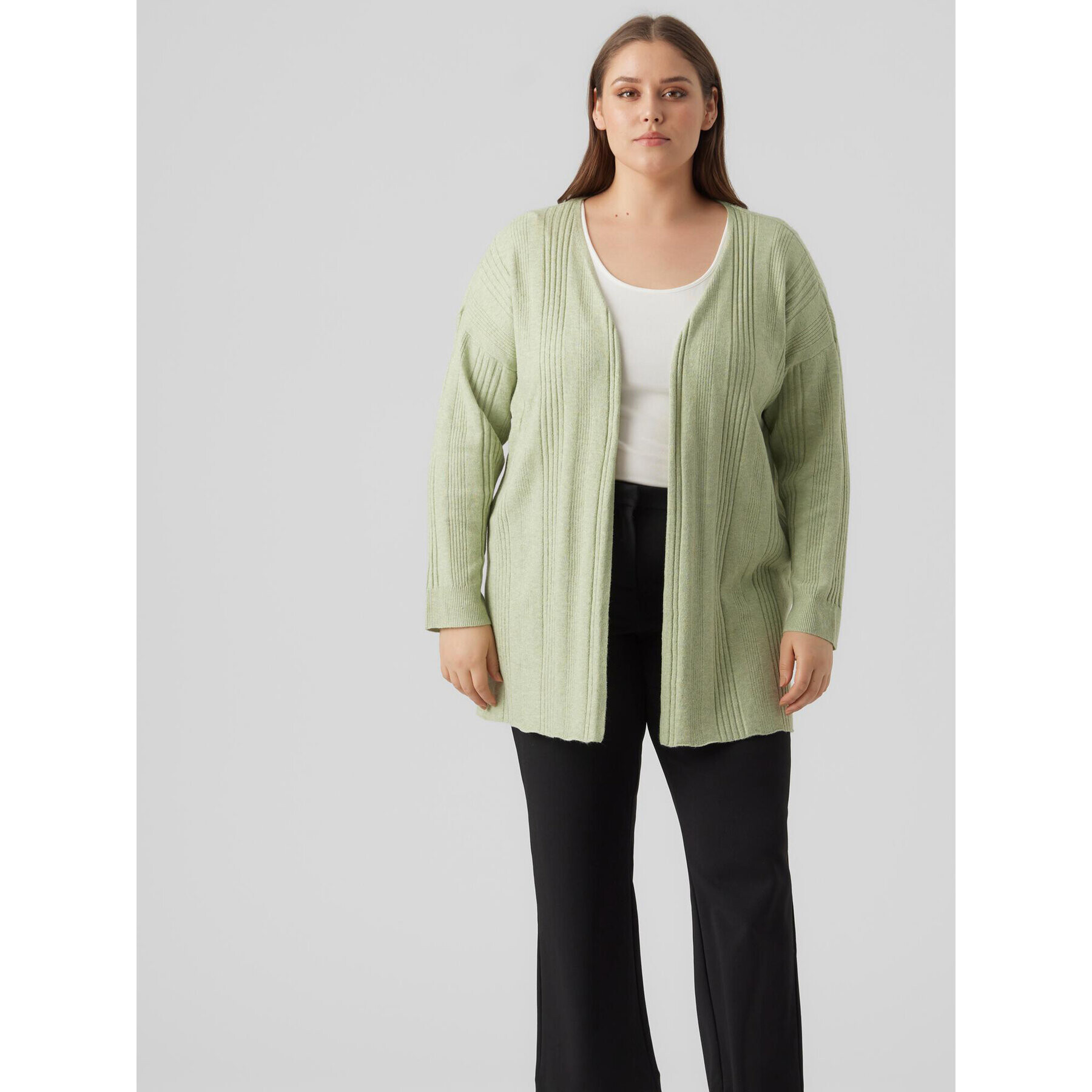 Vero Moda Curve Kardigan Innie 10278781 Zelená Regular Fit - Pepit.cz