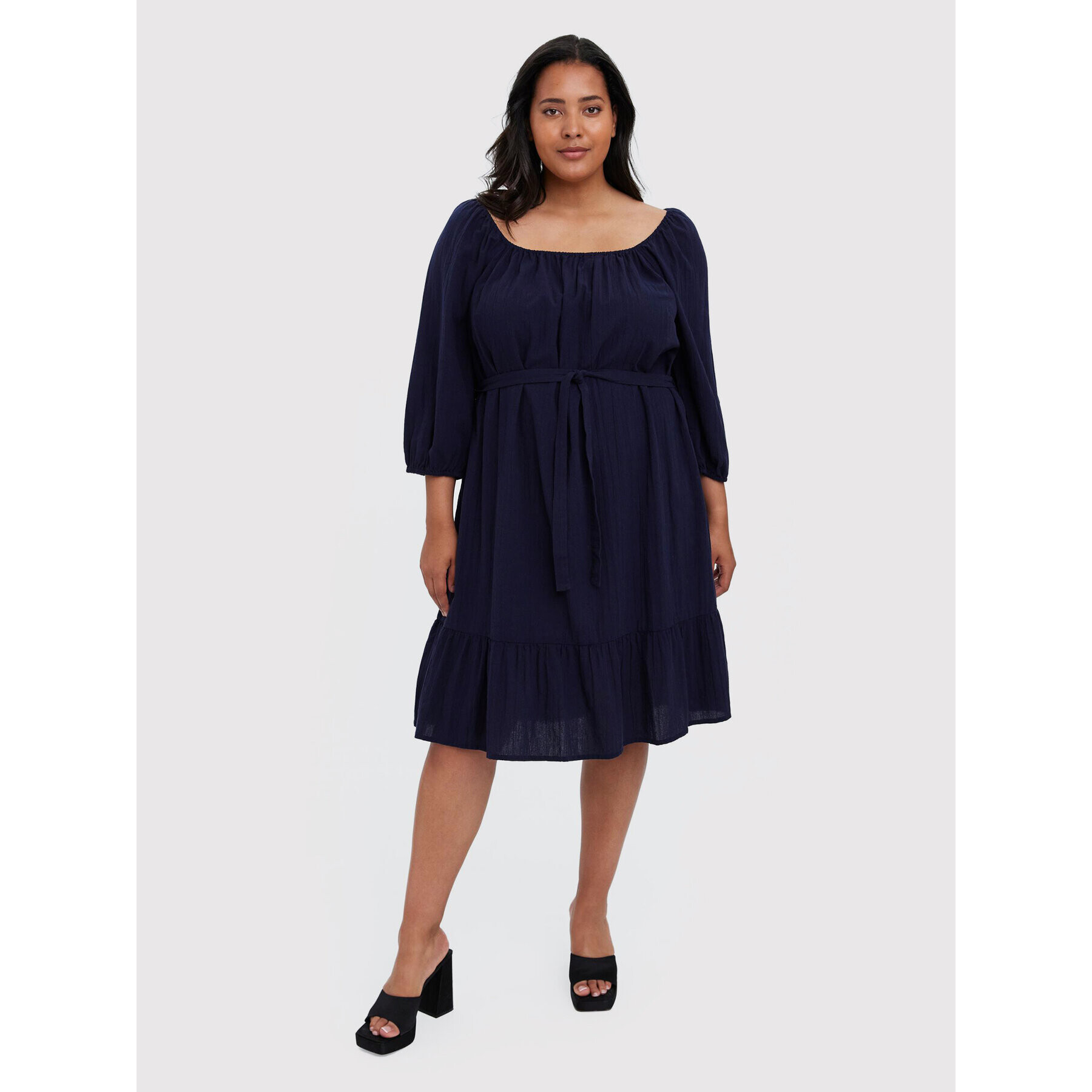 Vero Moda Curve Každodenní šaty Giana 10266024 Tmavomodrá Regular Fit - Pepit.cz